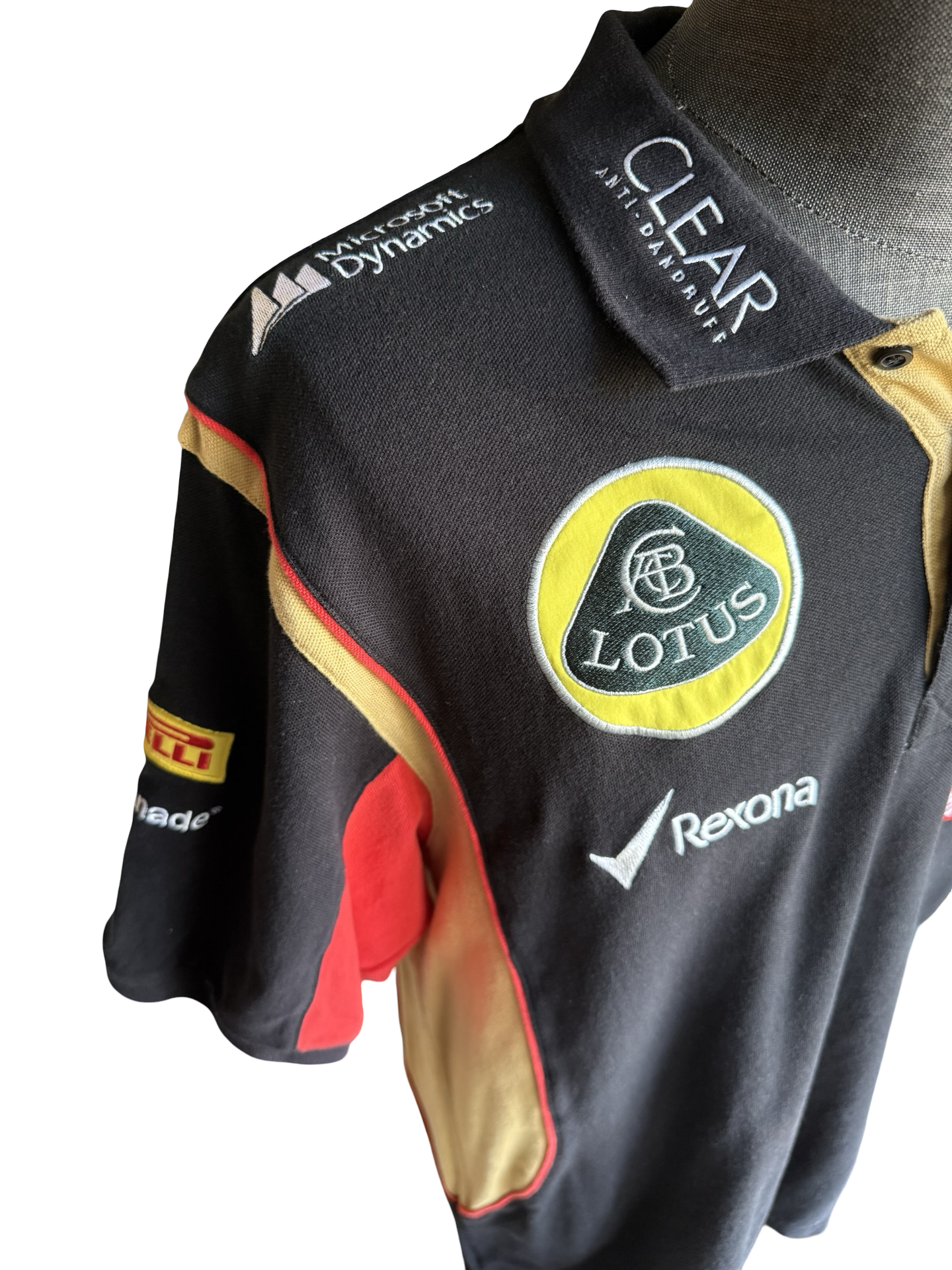 RACING F1 Vtg Lotus Renault Racing Team Polo Shirt Size 2XL