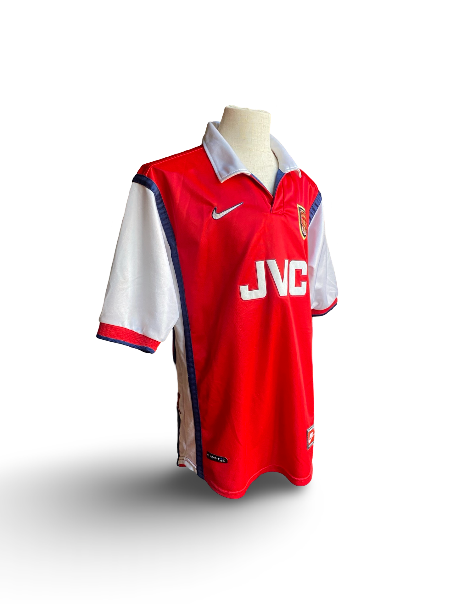 EPL Vtg Dennis Bergkamp 10 Arsenal FC 1998-99 Nike Football Home Jersey JVC Size Youth L