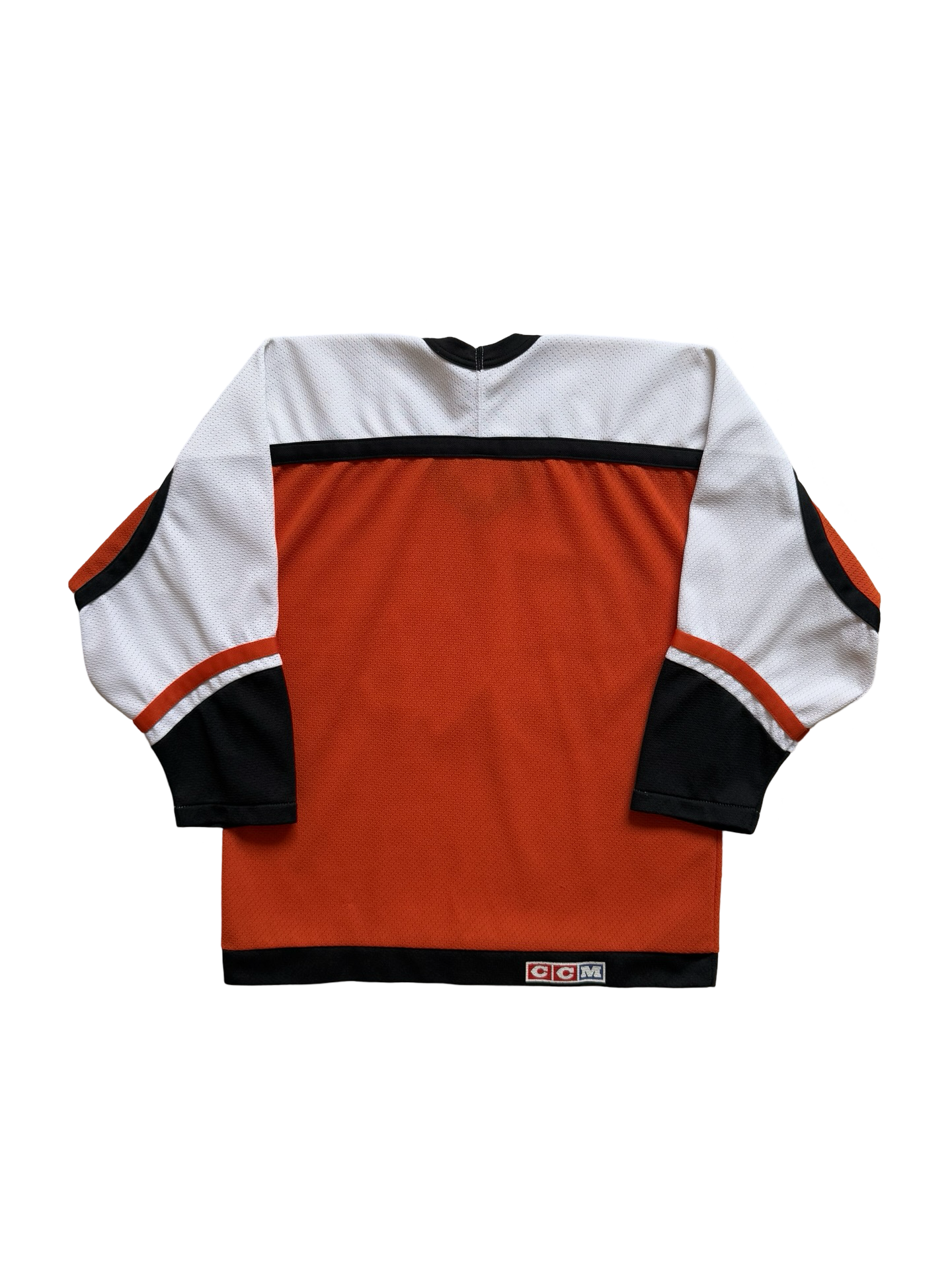 NHL Vtg Philadelphia Flyers CCM Air Knit Jersey Size Youth L/XL