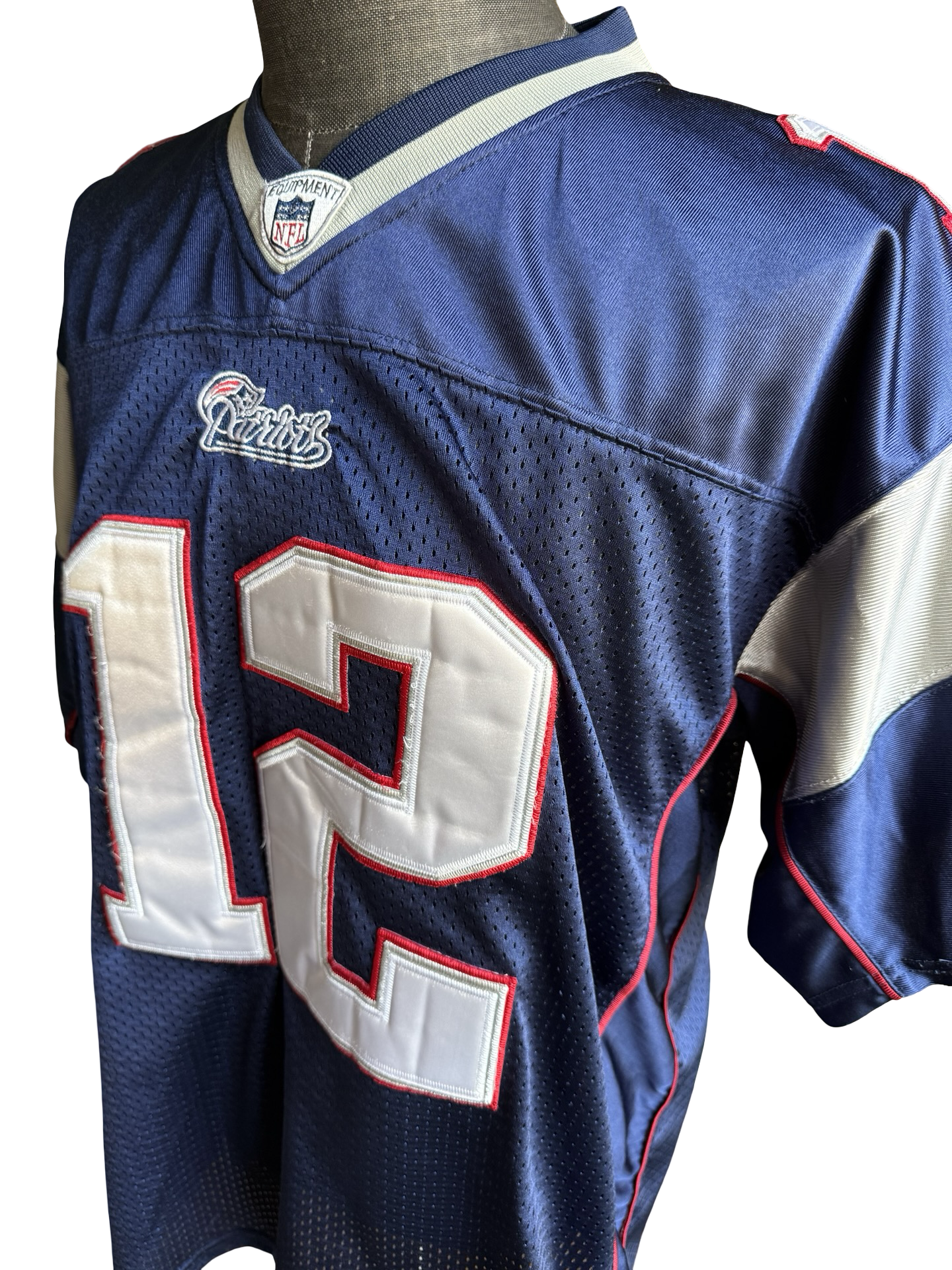 NFL Vtg Tom Brady 12 New England Patriots On Field Reebok Football Stitched Jersey Size L