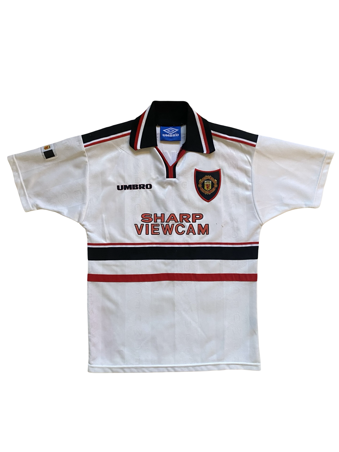 EPL Vtg David Beckham 7 Manchester United 1997-99 Umbro Football Away Jersey Size Youth L