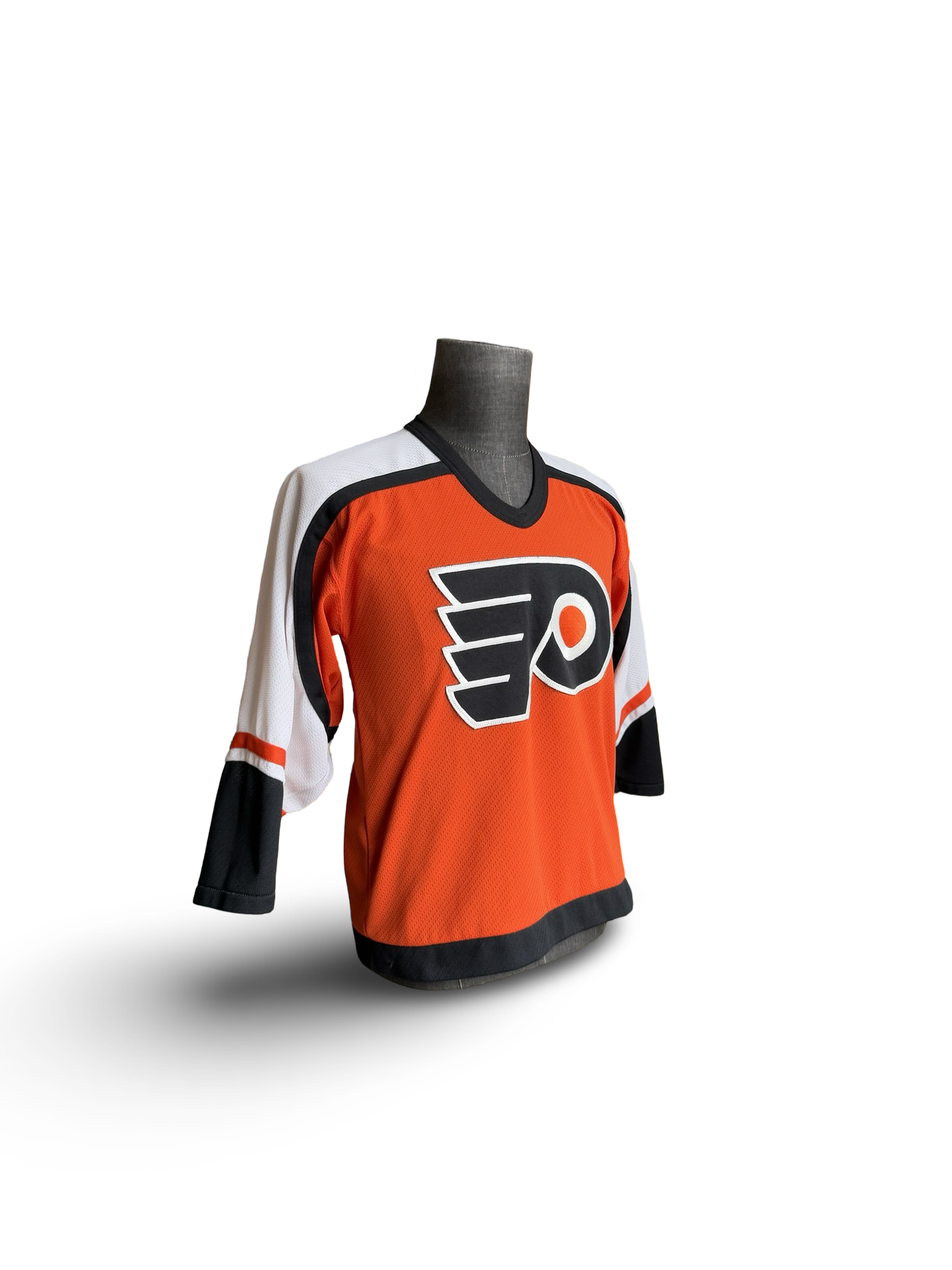 NHL Vtg Philadelphia Flyers CCM Air Knit Jersey Size Youth L/XL