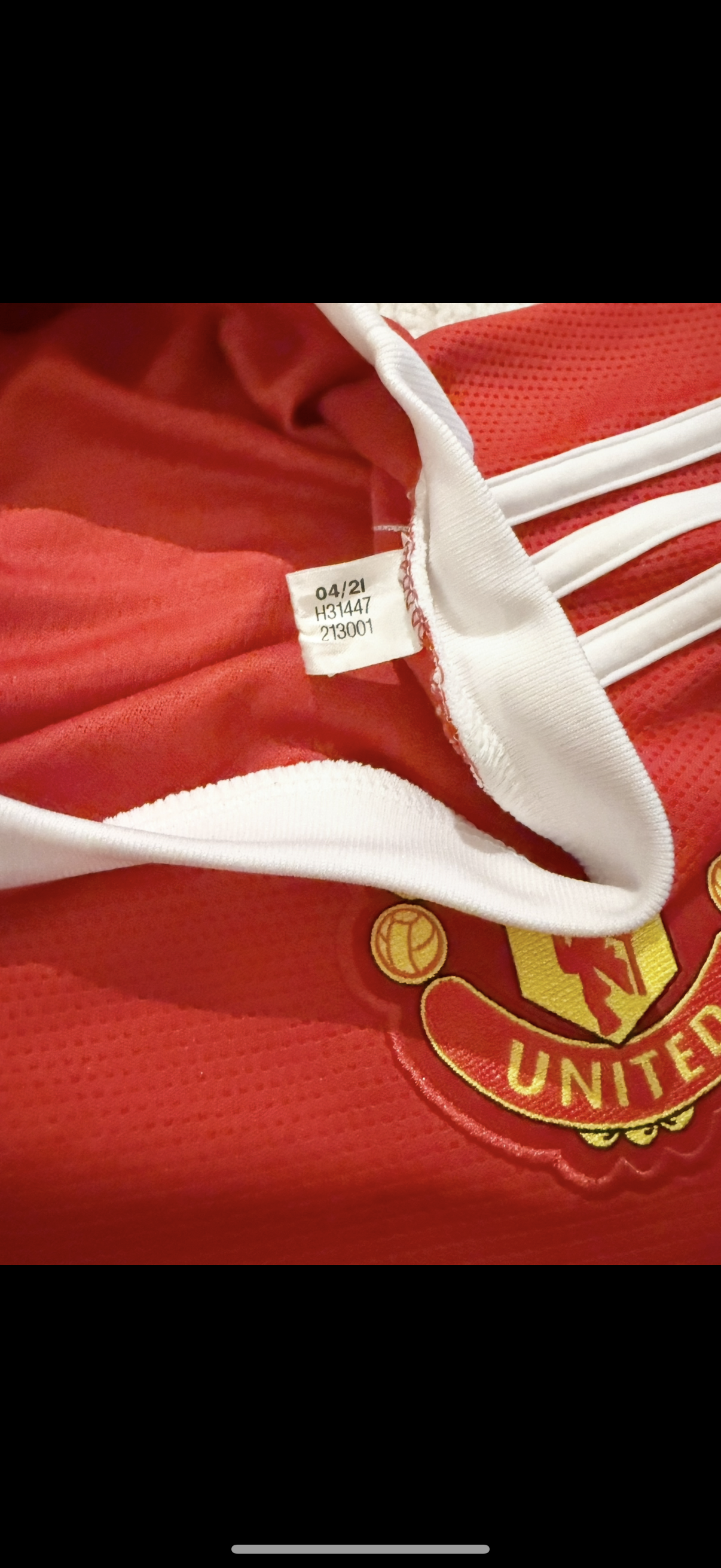 EPL Manchester United Adidas 2021-22 Football Home Jersey Size 2XL