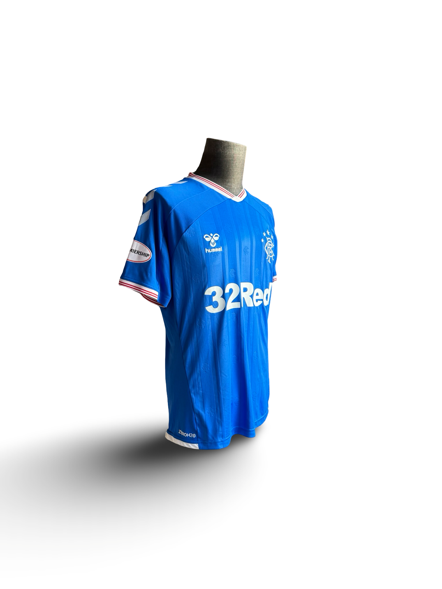 Soccer Ryan Kent 14 Glasgow Rangers 2019/20 Hummel Home Football Jersey Size M