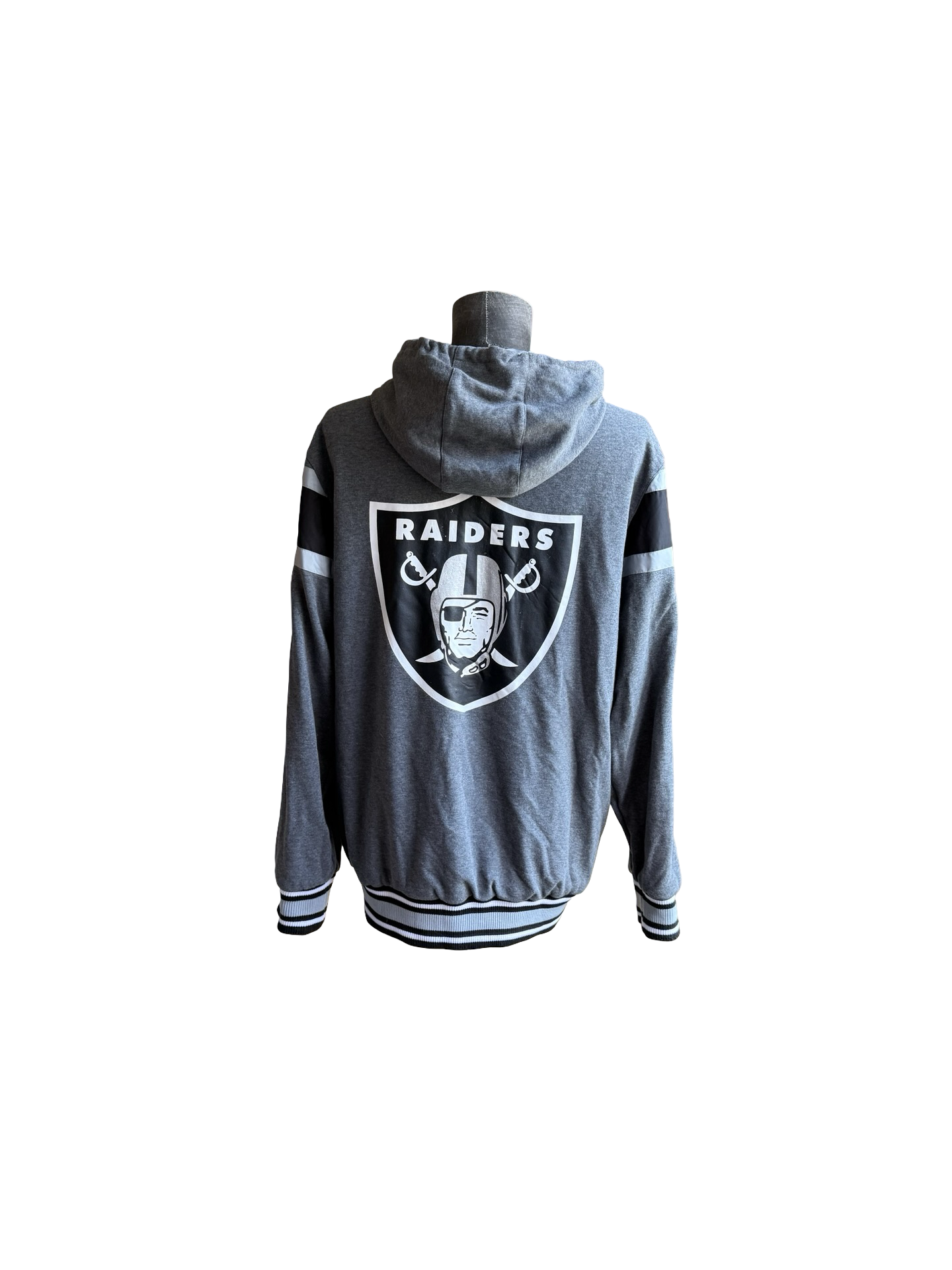 NFL Las Vegas Raiders G-III By Carl Banks Reversible Hooded Football Full Zip Jacket Size L