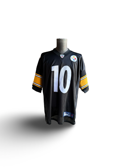 NFL Vtg Santonio Holmes 10 Pittsburgh Steelers Reebok Football Jersey Size L