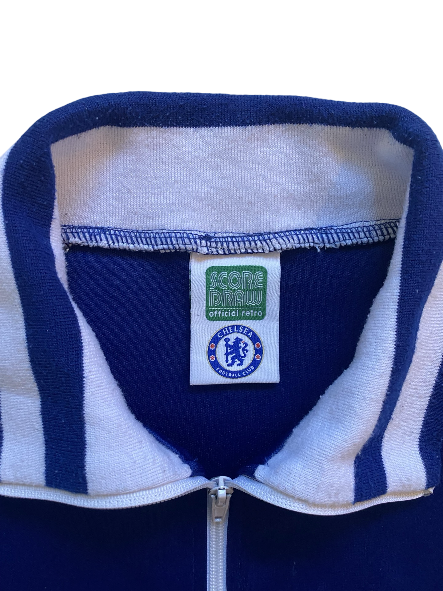 EPL Chelsea FC 1980’s Retro Score Draw Full-Zip Football Track Jacket Size L