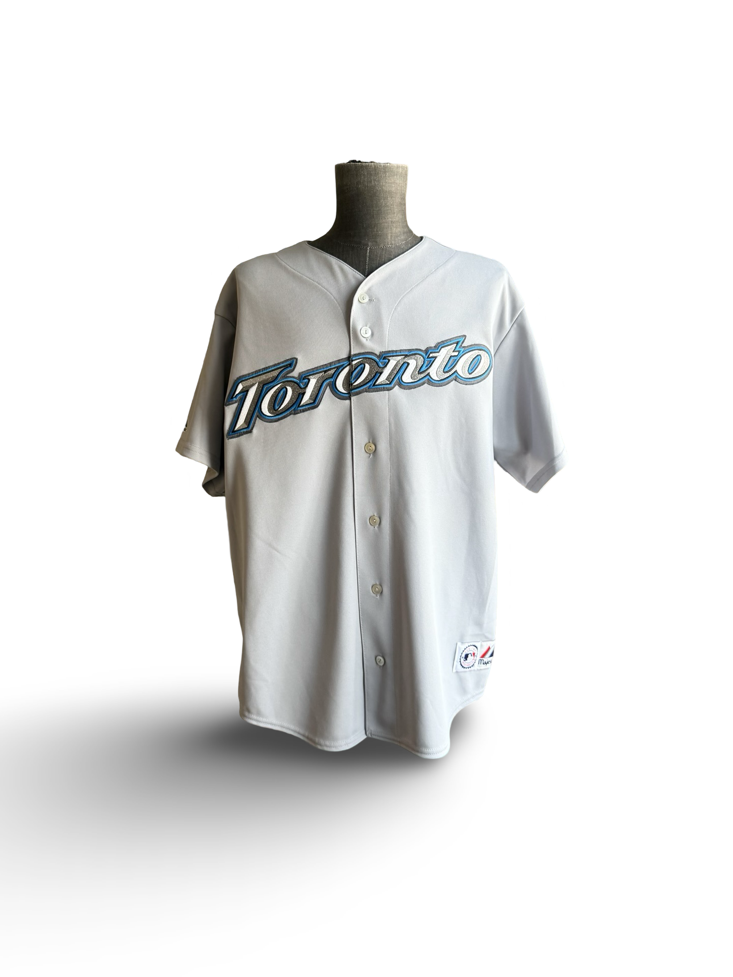 MLB Vtg Toronto Blue Jays 2000’s Majestic Grey Retro Baseball Jersey Size XL