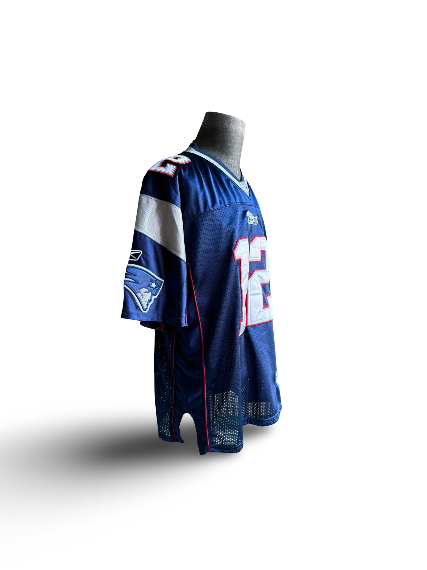 NFL Vtg Tom Brady 12 New England Patriots On Field Reebok Football Stitched Jersey Size L