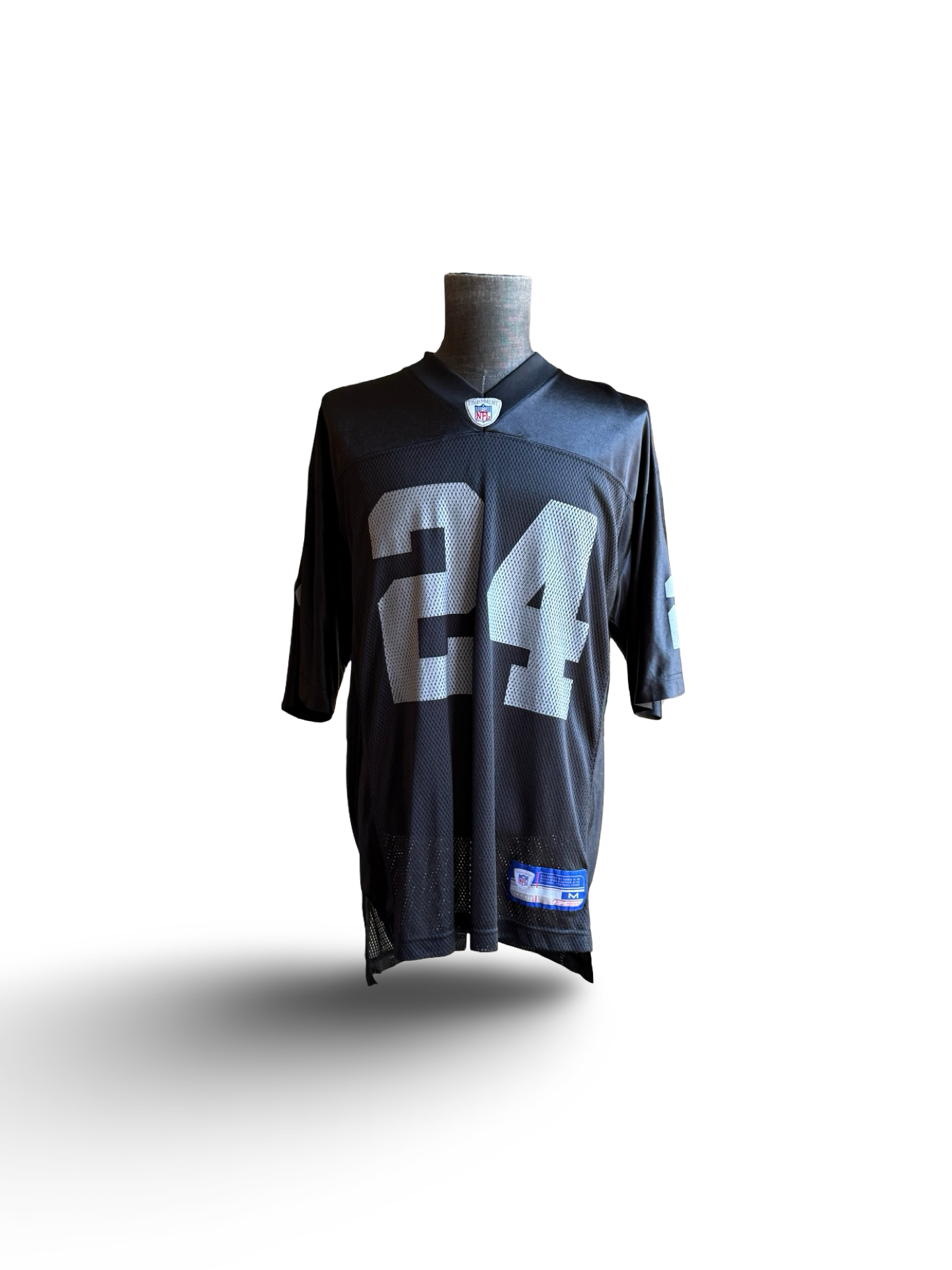 NFL Vtg Charles Woodson 24 Oakland Raiders Reebok Football Jersey Size M