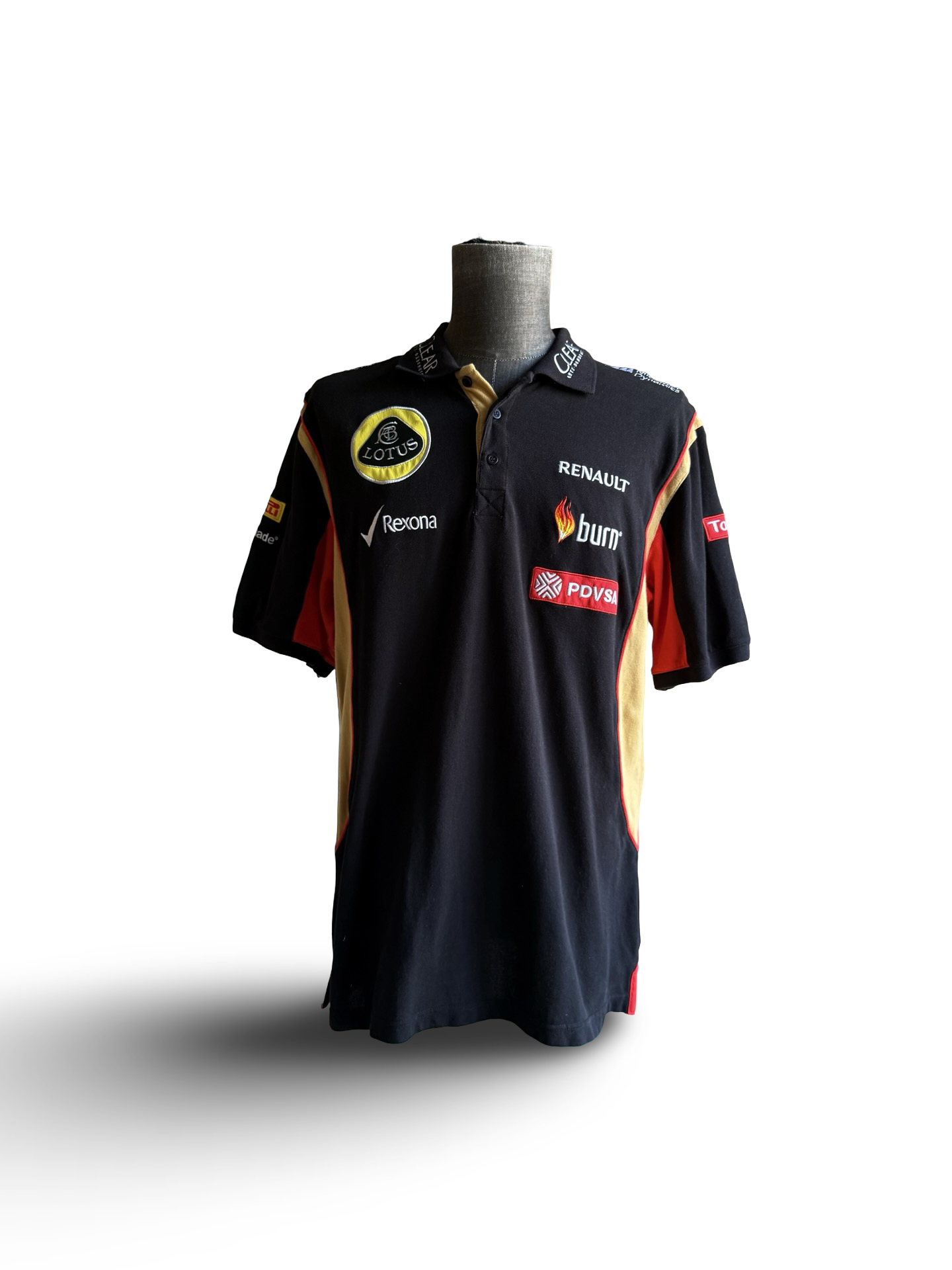 RACING F1 Vtg Lotus Renault Racing Team Polo Shirt Size 2XL
