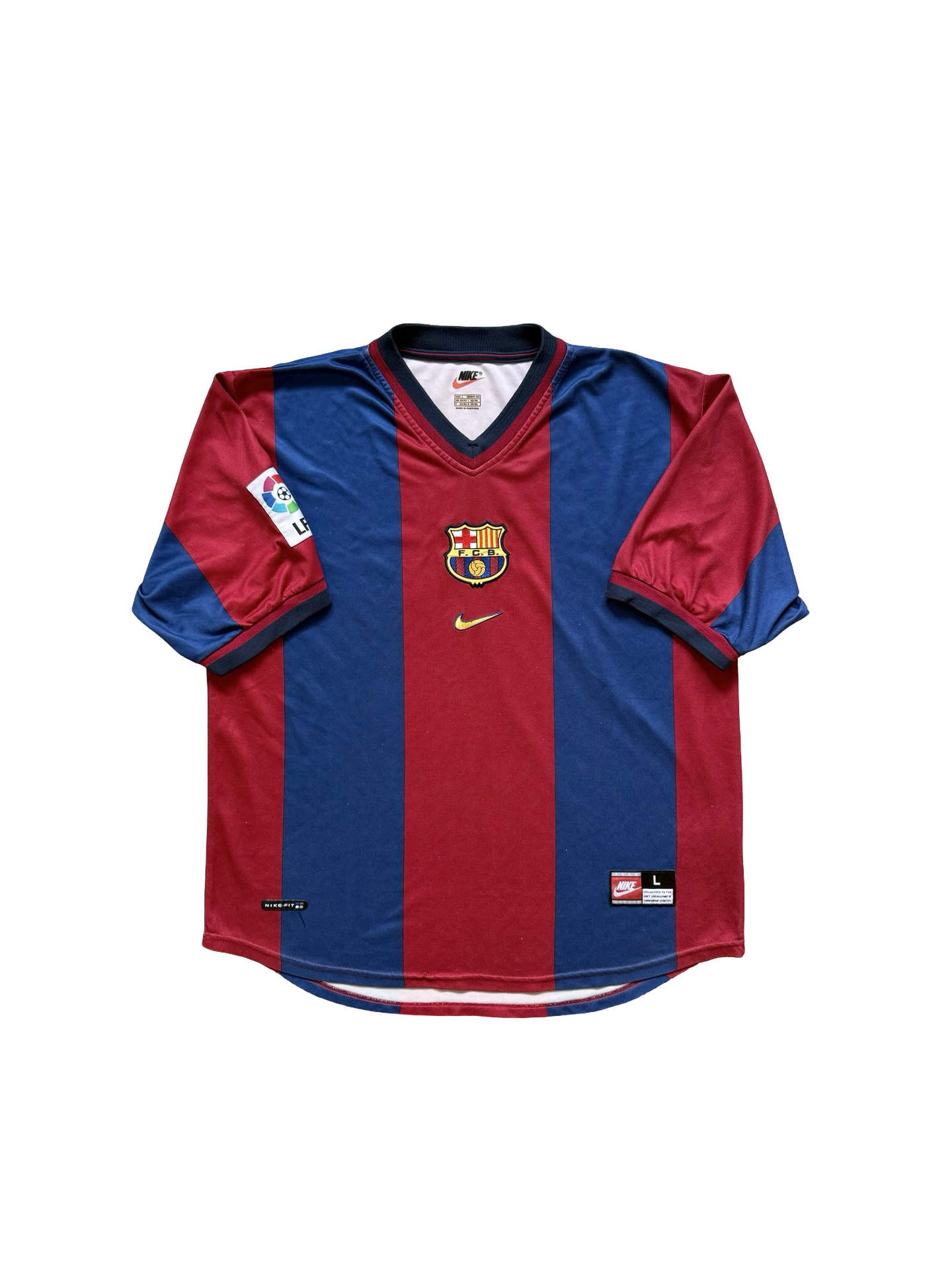 Soccer Vtg FC Barcelona 1998/99 Nike Football Home Jersey Size L