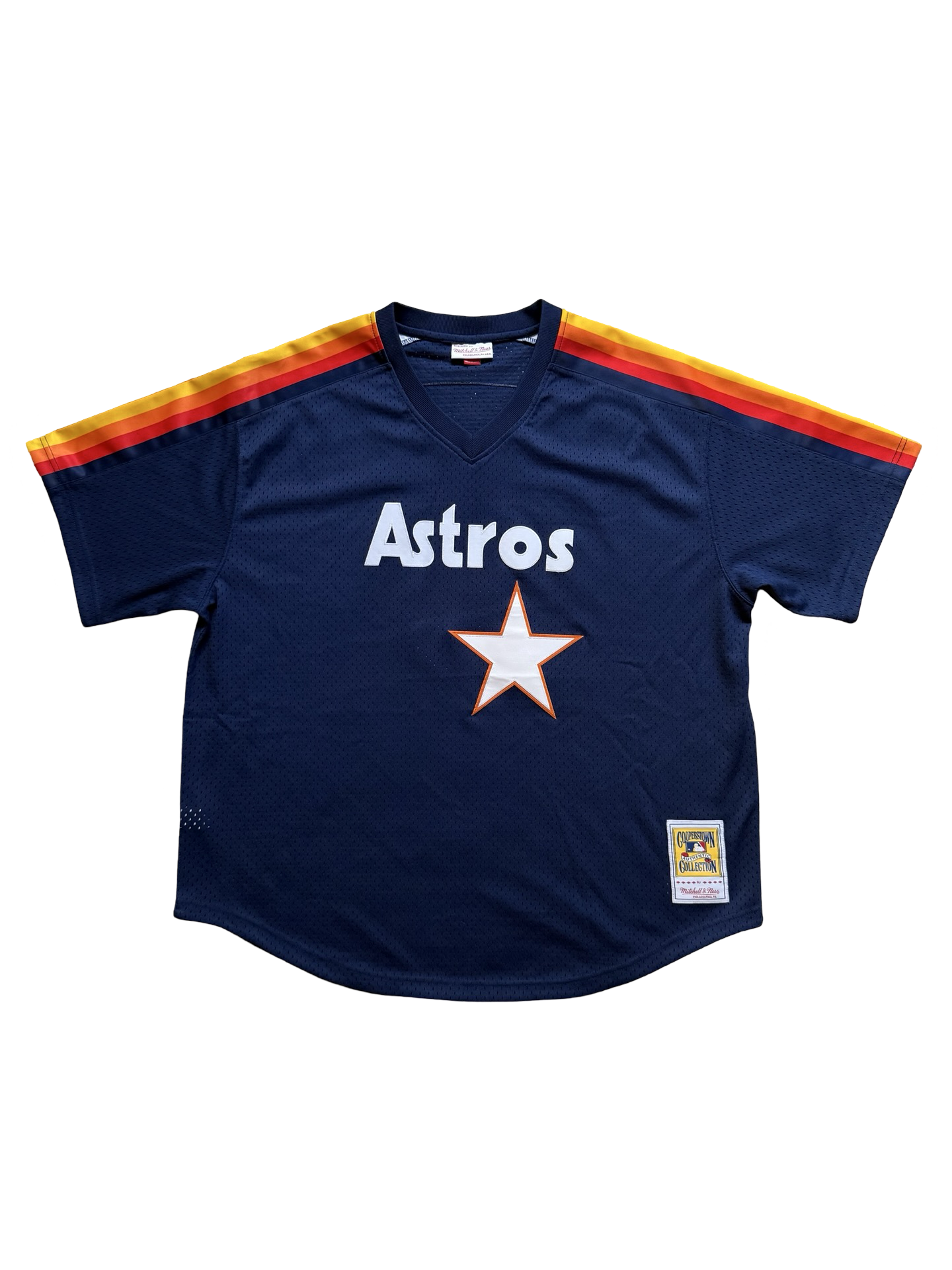 MLB Jeff Bagwell 5 Houston Astros Cooperstown Mitchell & Ness 1991 Retro Baseball Jersey Size 2XL