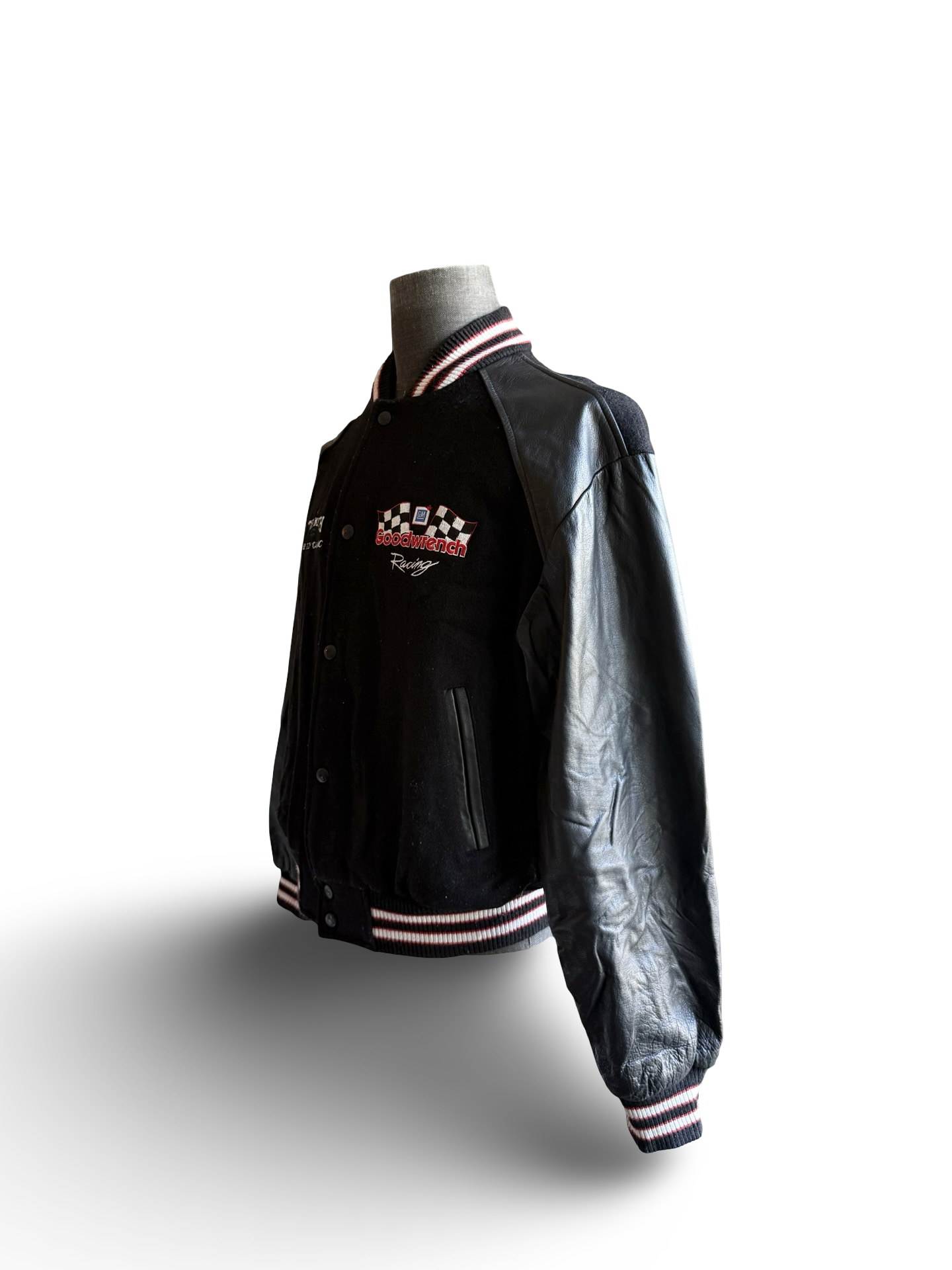 RACING Vtg 90’s Goodwrench GM Choko Motorsports Varsity Leather Sleeves Jacket Size M