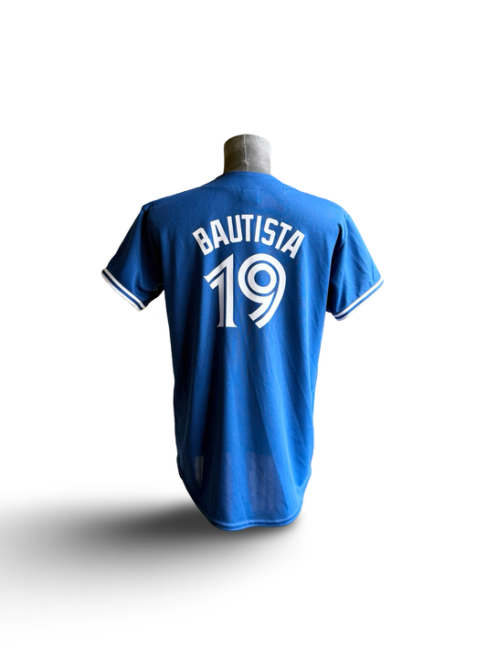 YOUTH MLB Jose Bautista 19 Toronto Blue Jays Majestic Baseball Jersey Size Youth XL