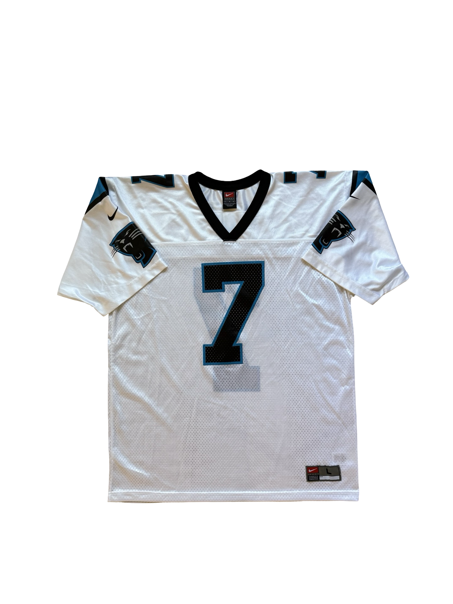 NFL Vtg Steve Beuerlein 7 Carolina Panthers 90’s Nike Football Jersey Size L