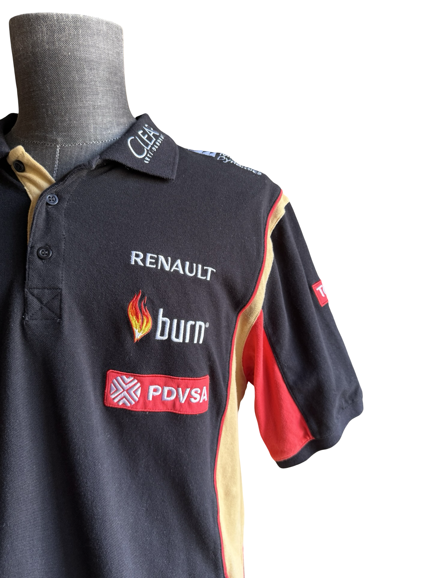 RACING F1 Vtg Lotus Renault Racing Team Polo Shirt Size 2XL