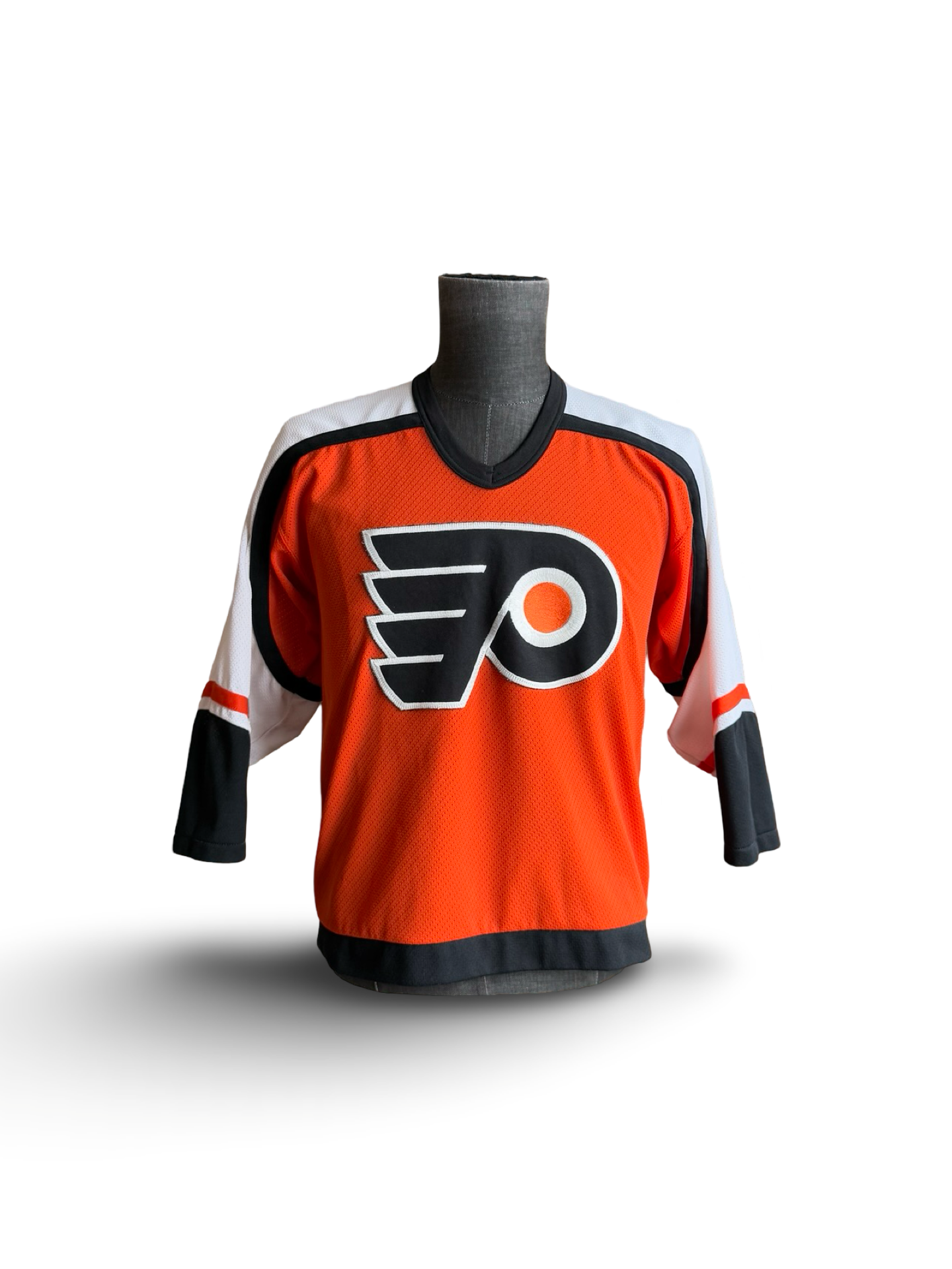 NHL Vtg Philadelphia Flyers CCM Air Knit Jersey Size Youth L/XL