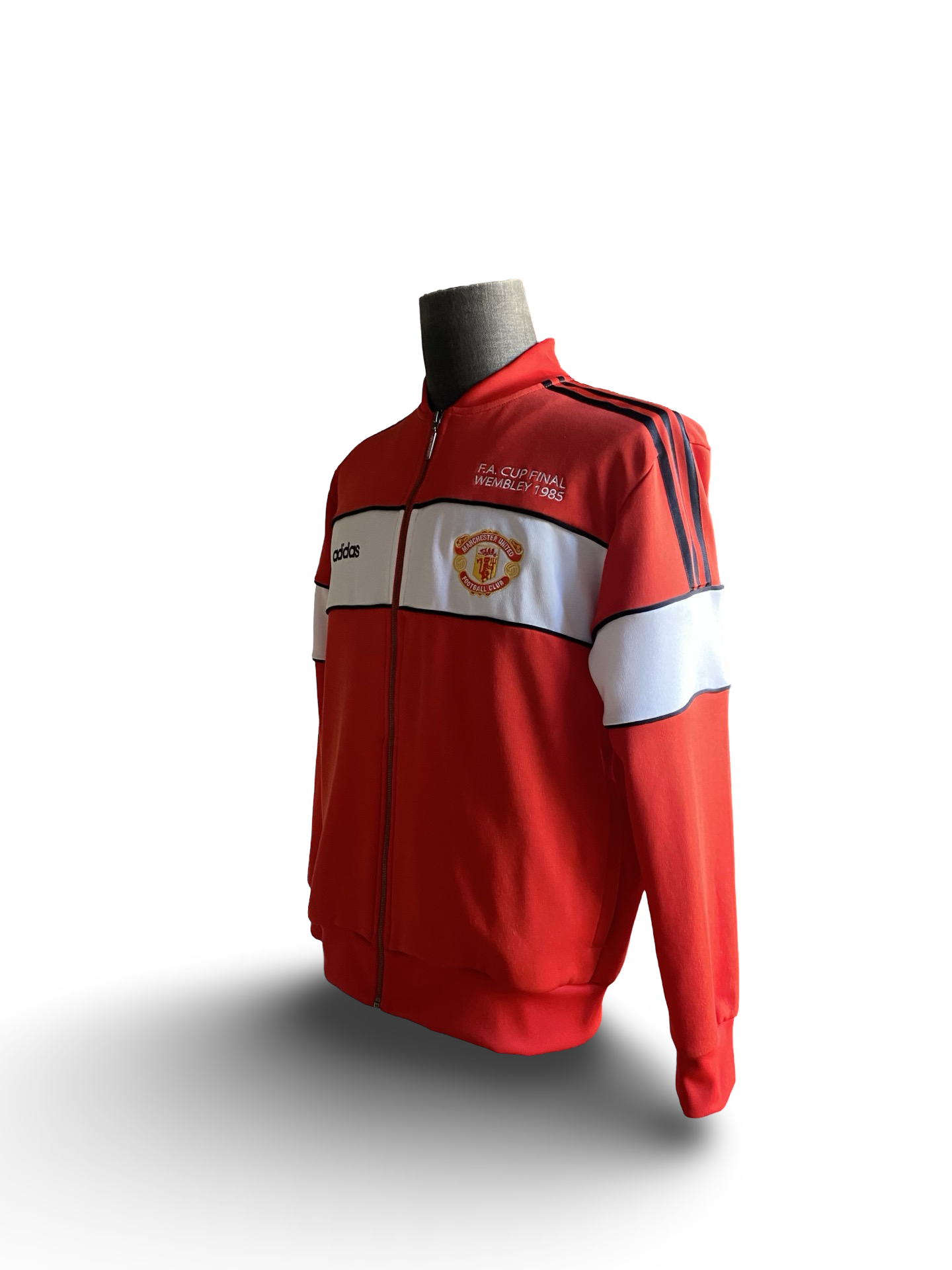 EPL Manchester United 1985 Fa Cup Final Adidas Retro Football Full-Zip Track Jacket Size L