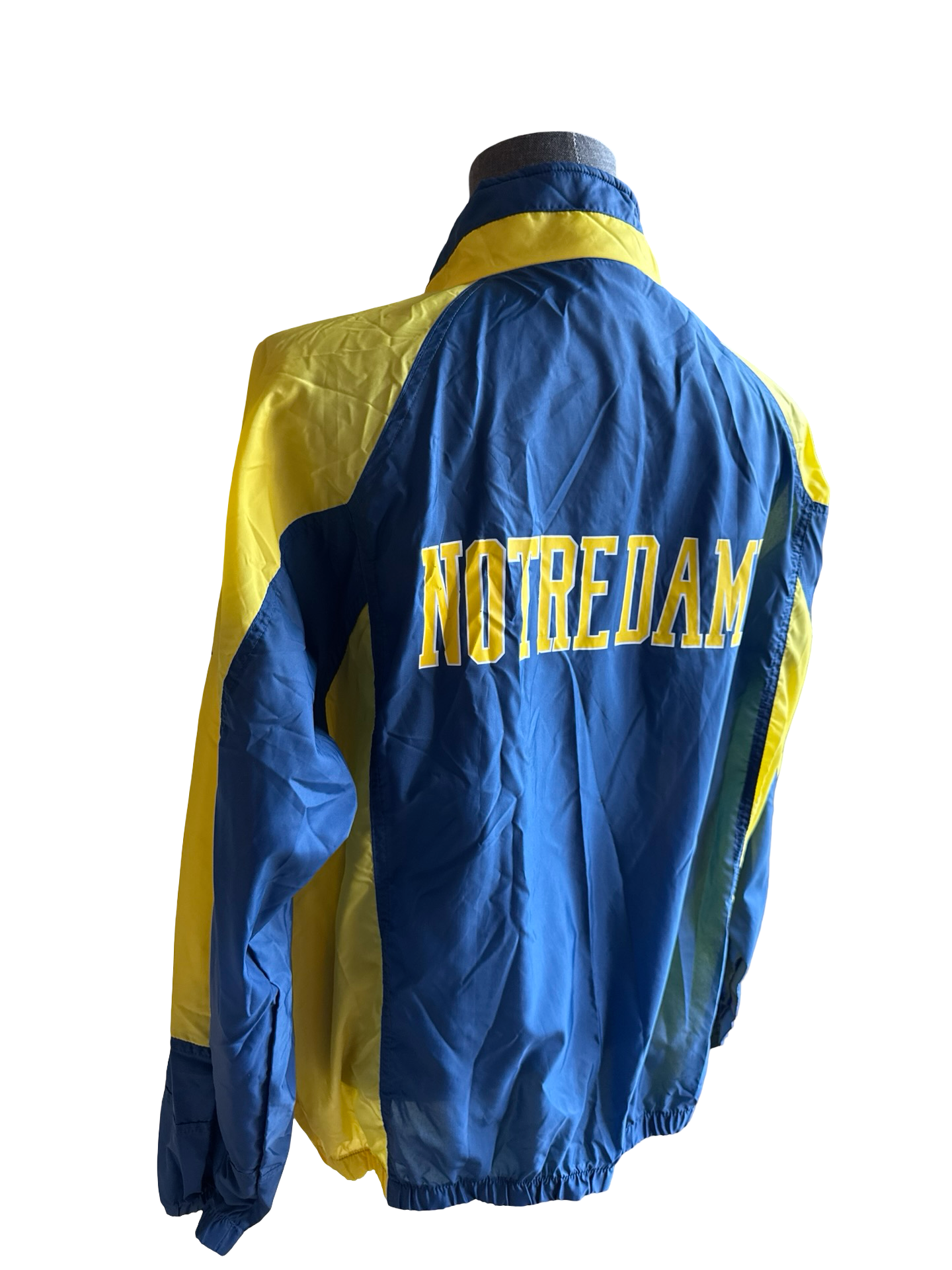 NCAA Vtg Notre Dame Apex One Varsity Windbreaker Half Zip Front Pocket Size L