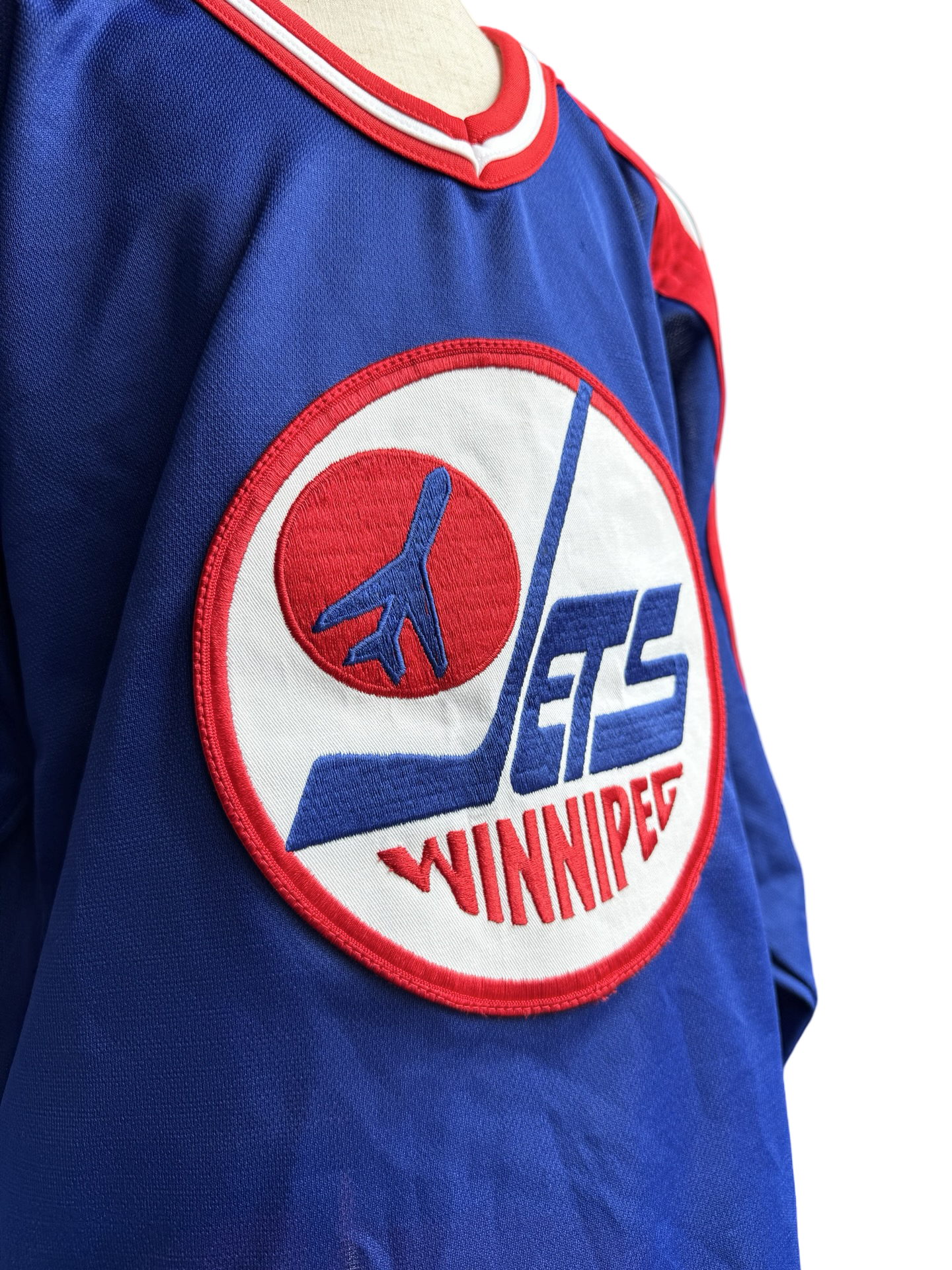 YOUTH NHL Vtg 90’s Winnipeg Jets CCM Maska Hockey Jersey Size Youth L/XL