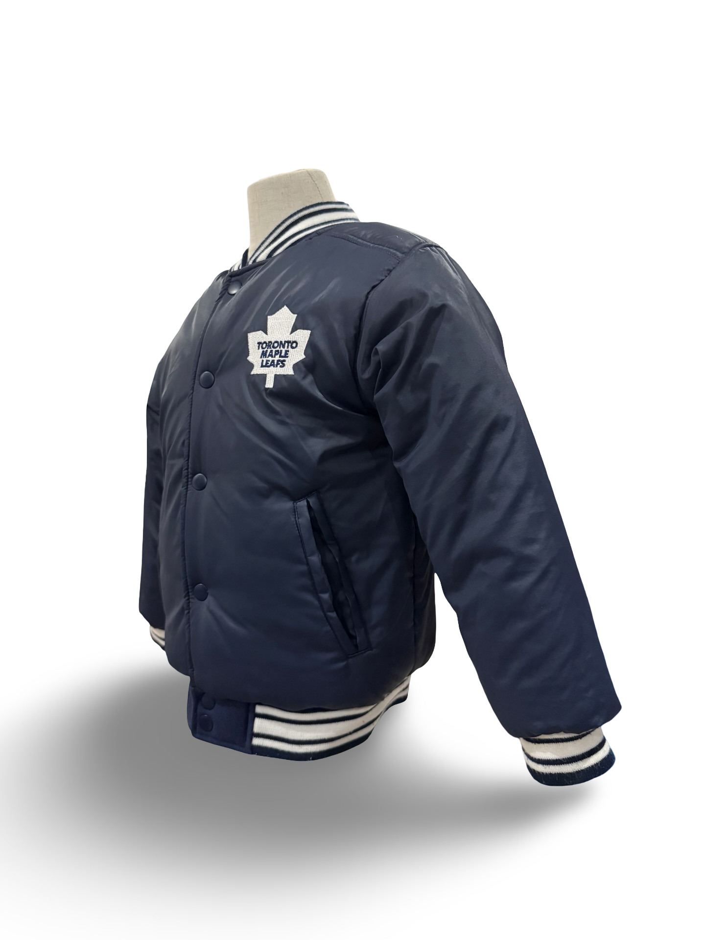 YOUTH NHL Vtg 90’s Toronto Maple Leafs Mighty Mac Reversible Padded Varsity Jacket Size Youth S/M (6)