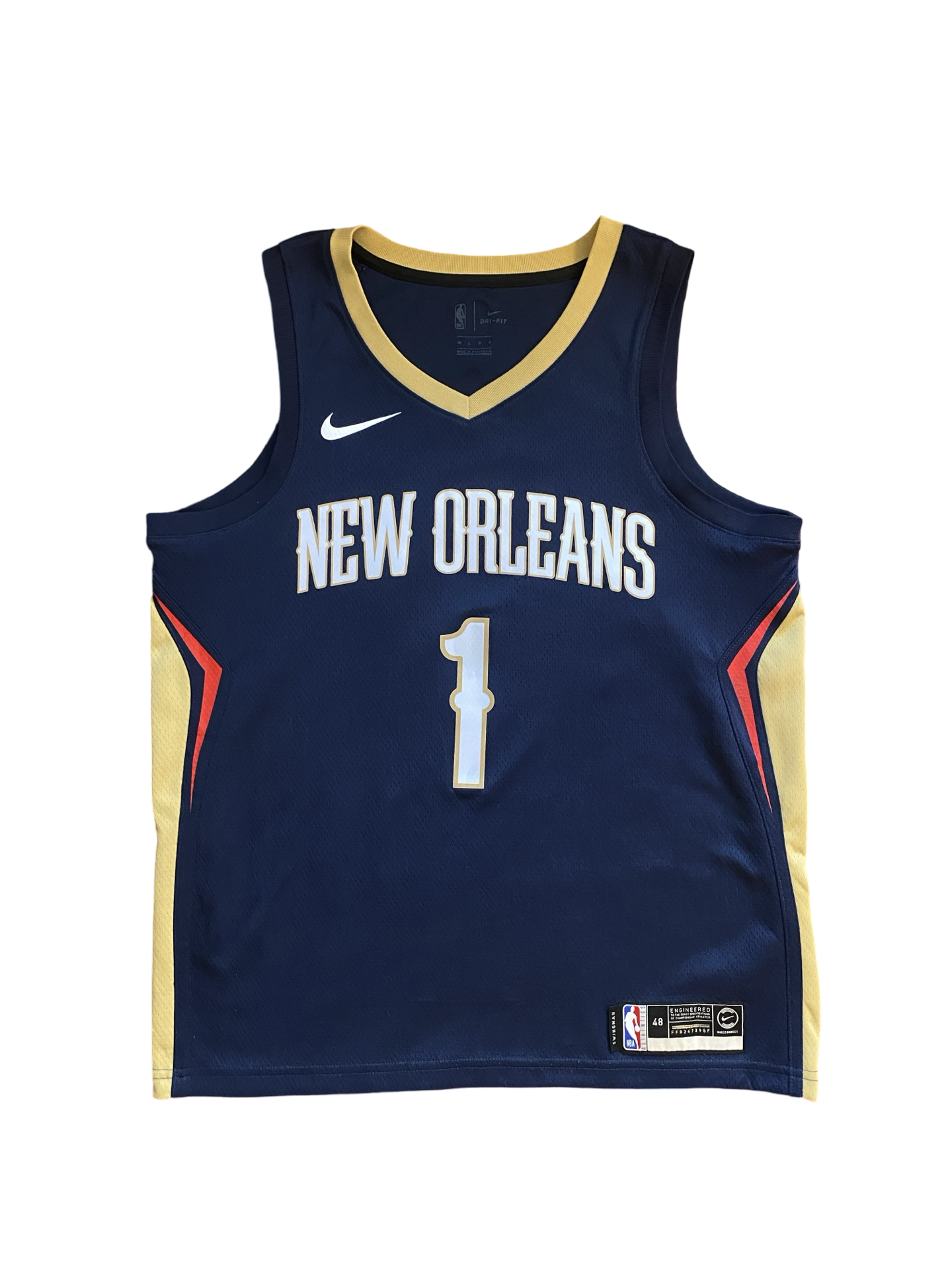 NBA Zion Williamson 1 New Orleans Pelicans Swingman Jersey Nike Size L