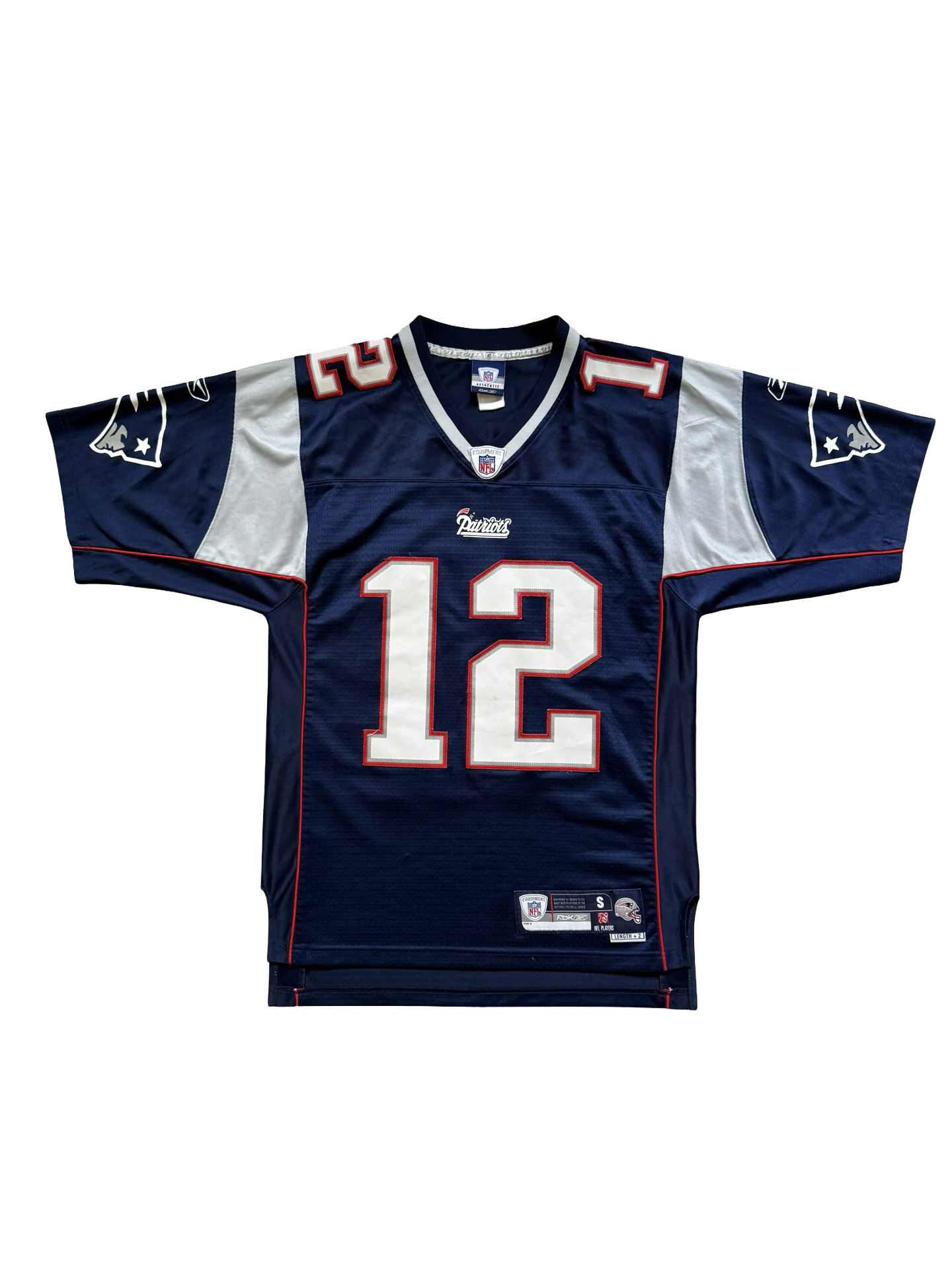 NFL Tom Brady 12 New England Patriots On Field Reebok Football Stitched Jersey Size S