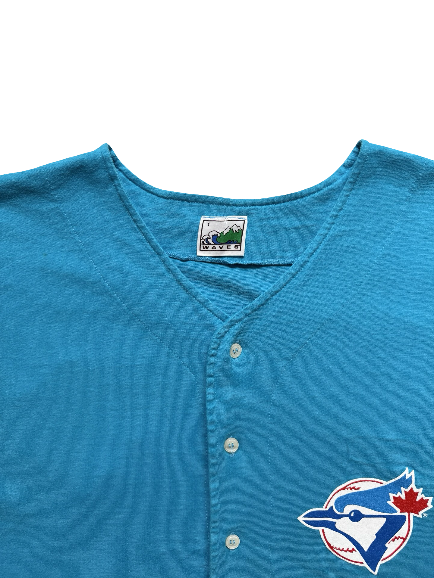 MLB Vtg 1992 Toronto Blue Jays Waves Baseball Jersey Size L