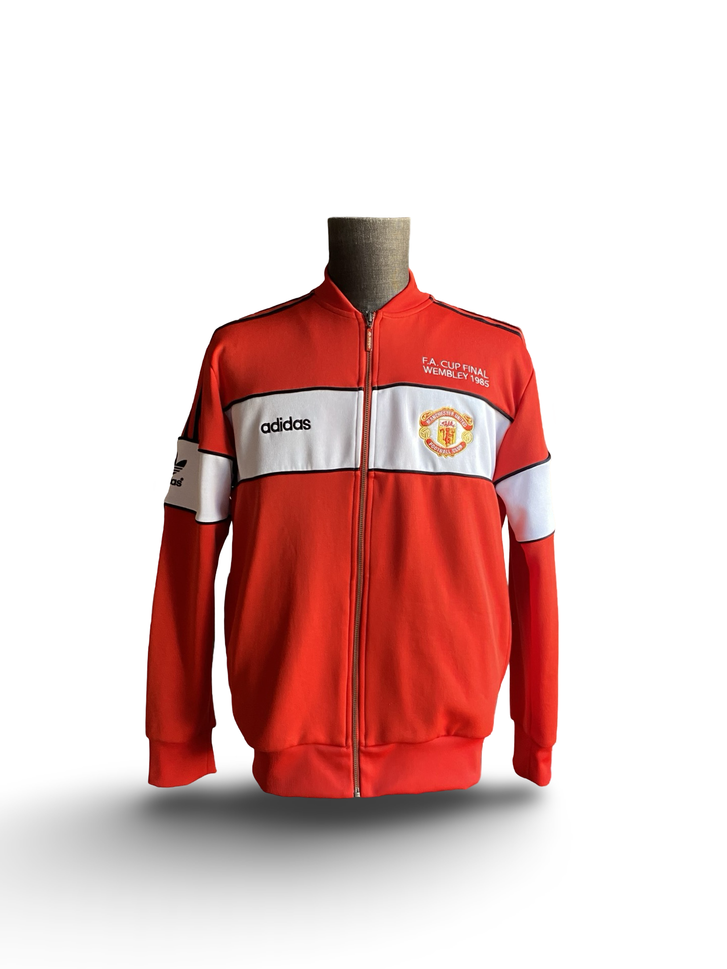 EPL Manchester United 1985 Fa Cup Final Adidas Retro Football Full-Zip Track Jacket Size L