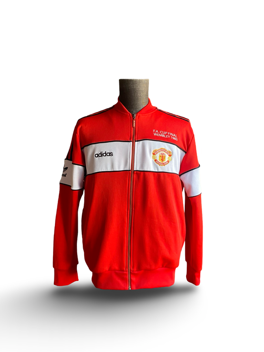 EPL Manchester United 1985 Fa Cup Final Adidas Retro Football Full-Zip Track Jacket Size L