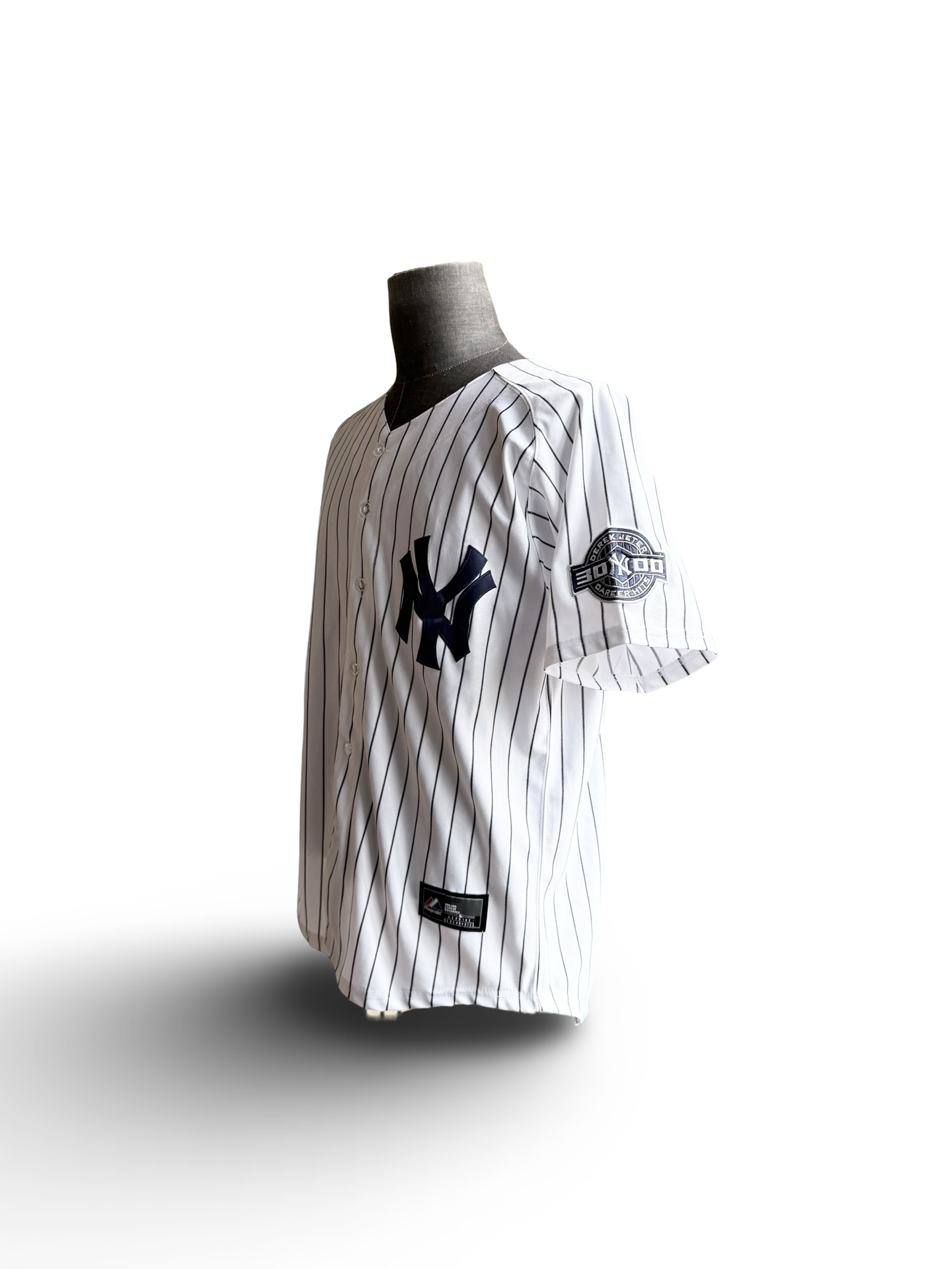 MLB Derek Jeter 2 New York Yankees Majestic 3000 Career Hits Platinum Edition Baseball Jersey Size M