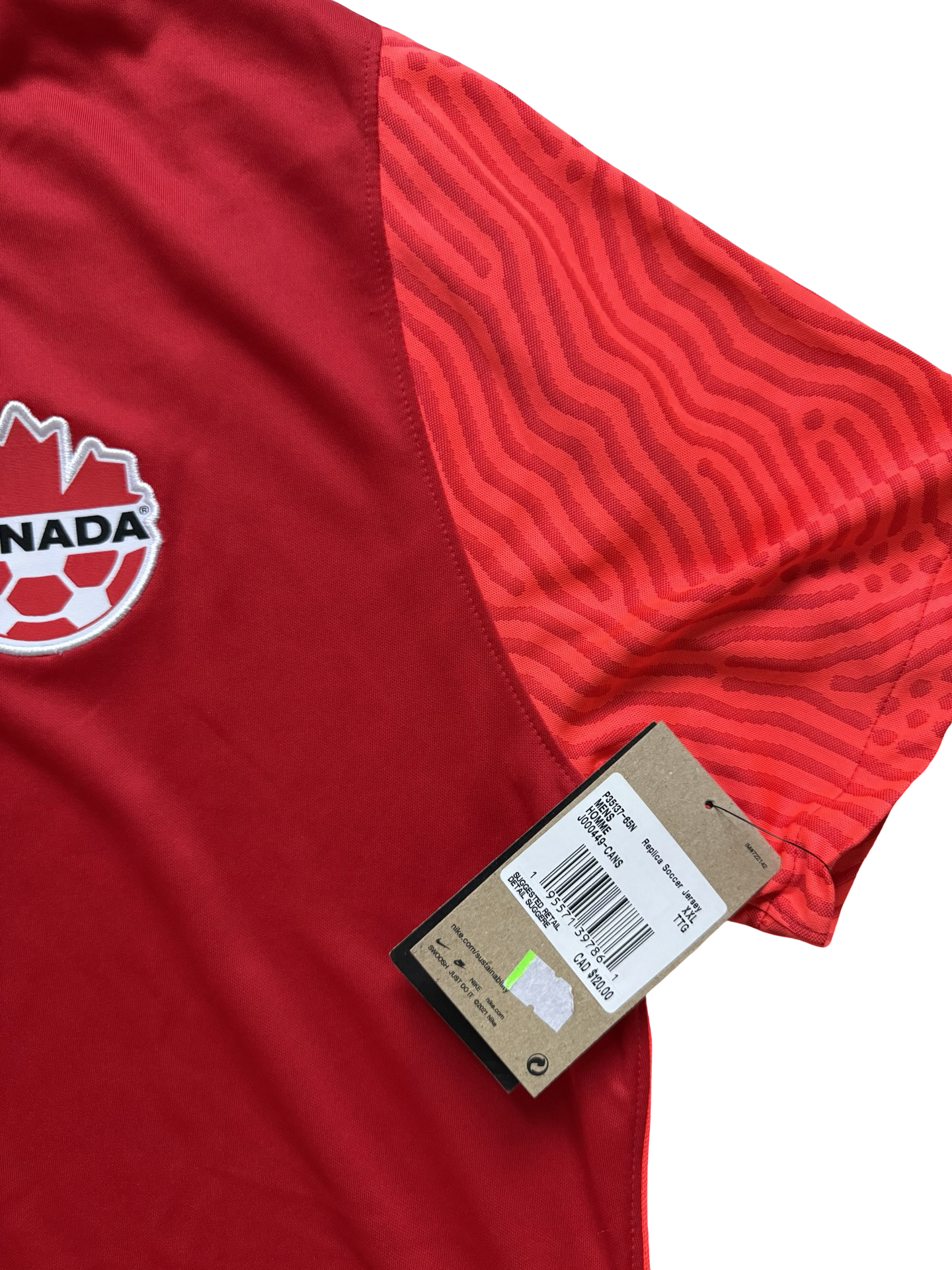 Soccer Canada 2022 Home Nike Football Jersey NWT Size 2XL