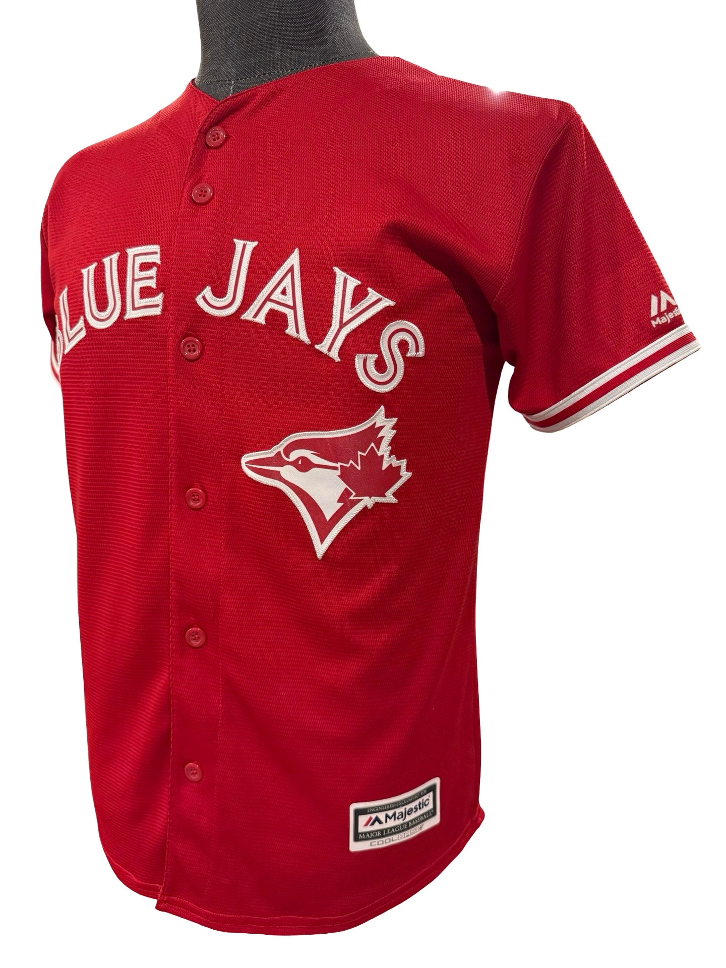 YOUTH MLB Josh Donaldson 20 Toronto Blue Jays Majestic Cool Base Canada Day Baseball Jersey Size Youth L