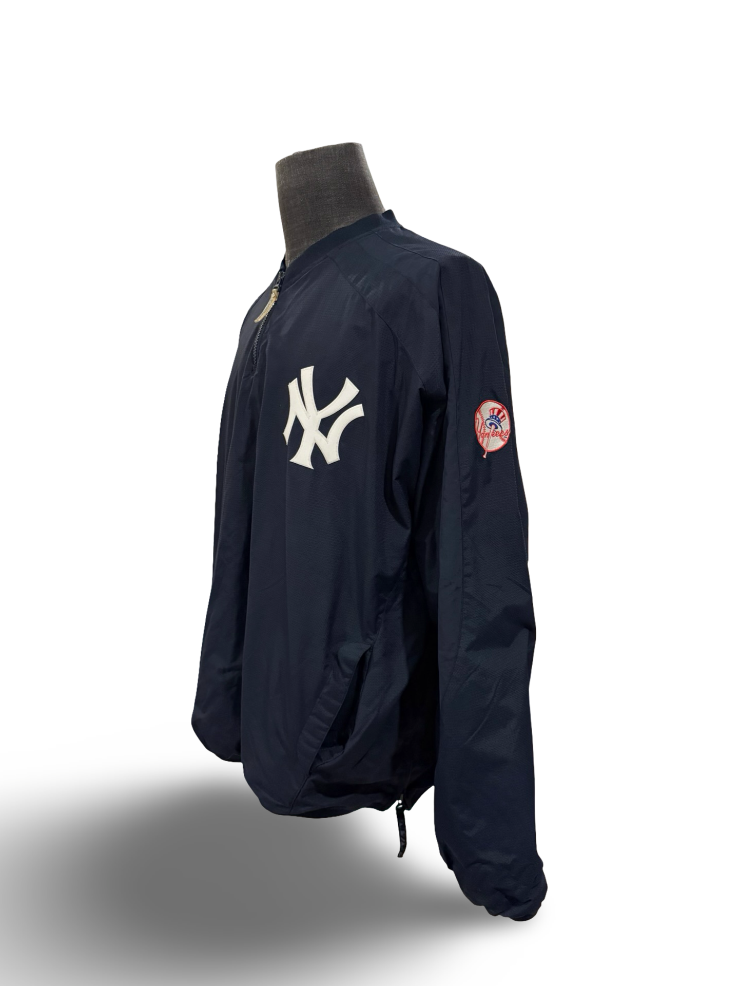 MLB Vtg New York Yankees Majestic 1/4 Zip Pullover Baseball Windbreaker Size XL