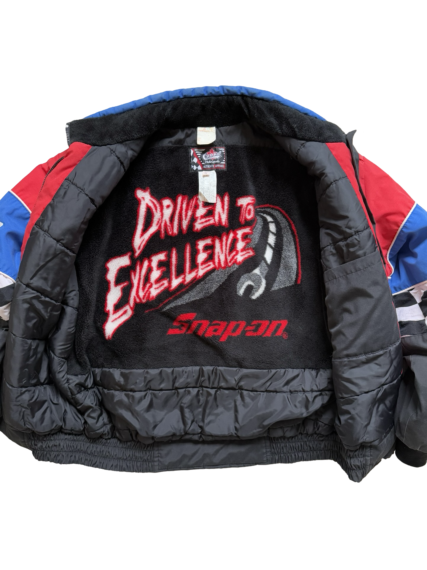 NASCAR Racing Vtg 90’s Snap-On Choko Driven To Excellence Fleece Lined Jacket Size XL