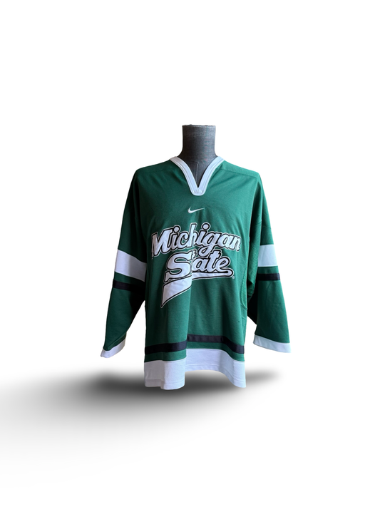 NCAA Vtg Michigan State Spartans Y2K Nike Hockey Jersey Size L