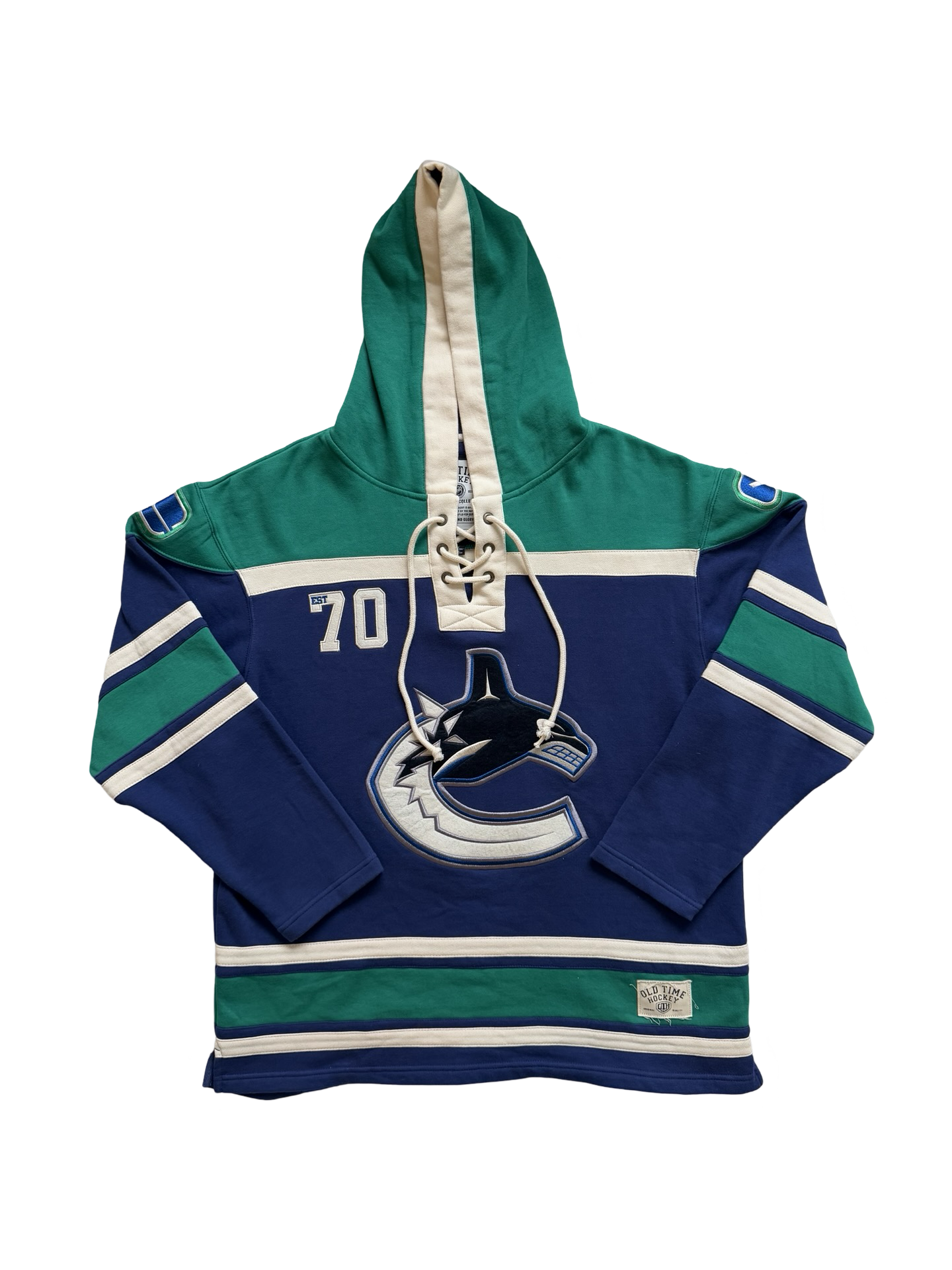 NHL Vancouver Canucks Old Time Hockey Lacer Heavyweight Hoodie Retro Pullover Size L