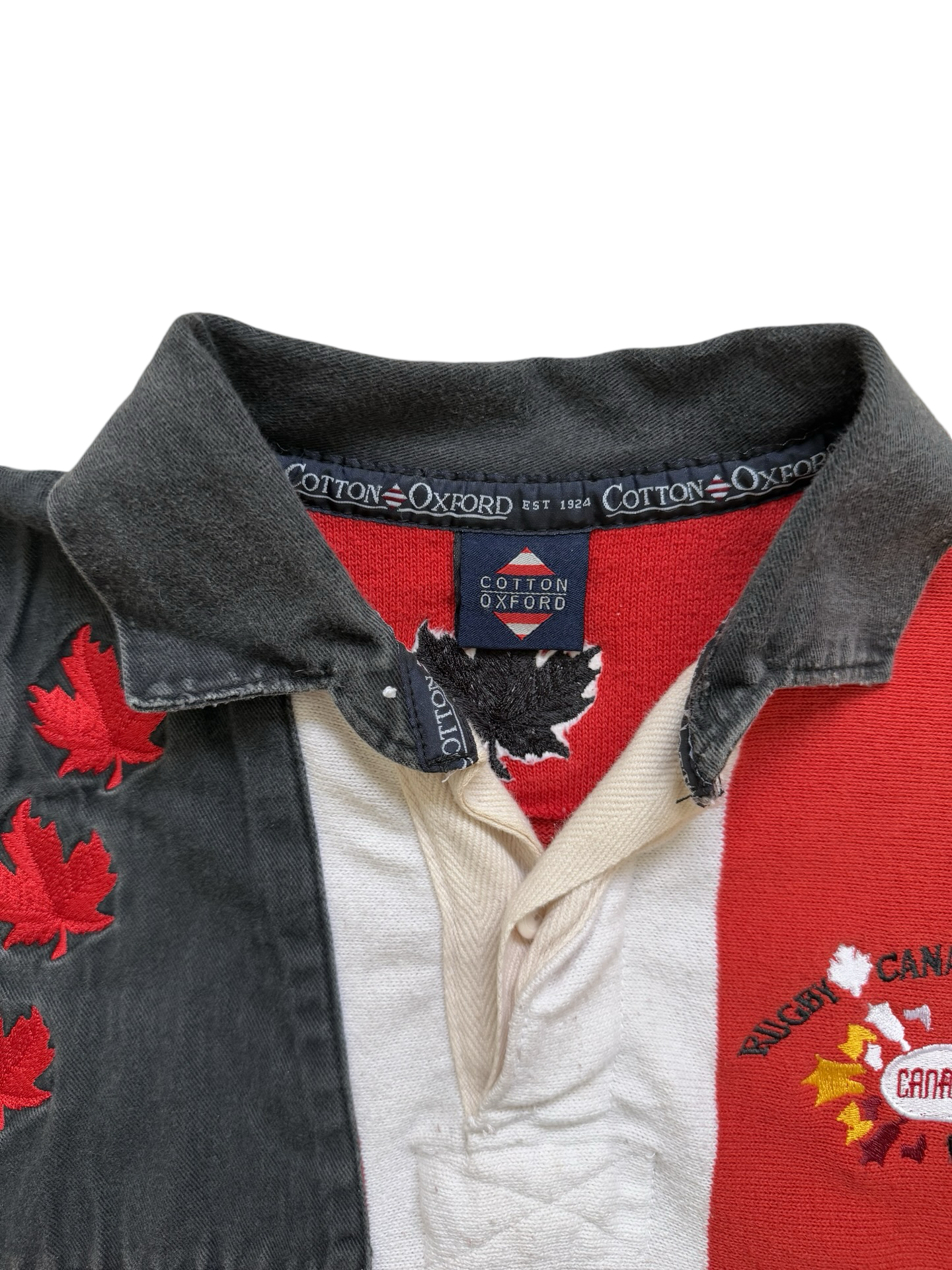 Rugby Union Vtg Rare Gareth Rees 10 Canada National Team 90’s Cotton Oxford Rugby Jersey Size XL