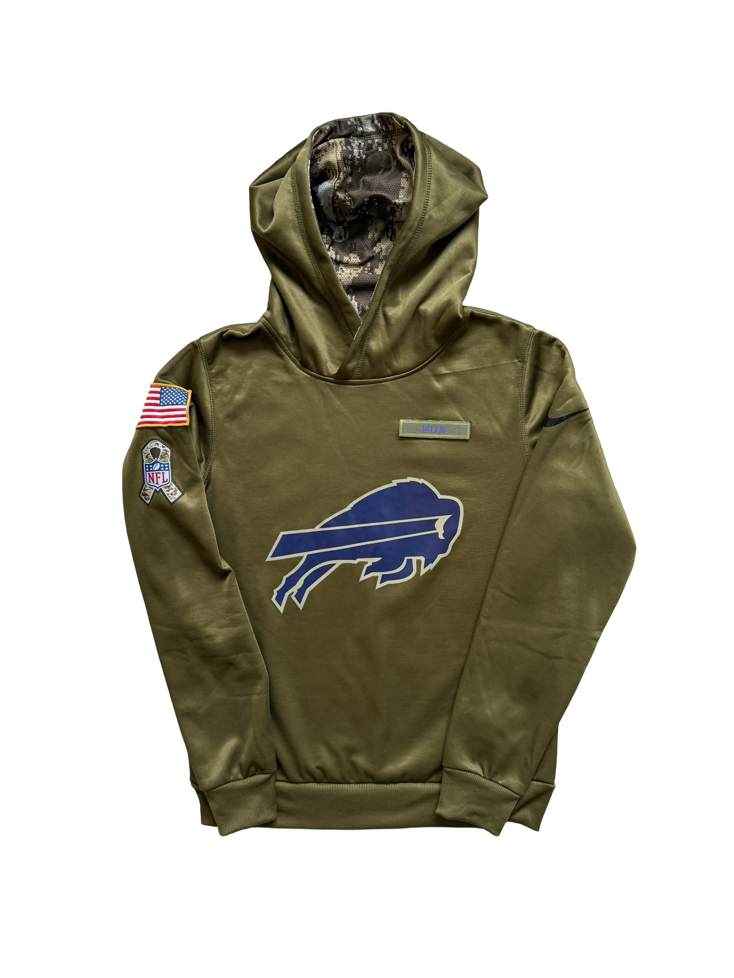 YOUTH NFL Buffalo Bills Salute to Service Olive Hoodie Size Youth M