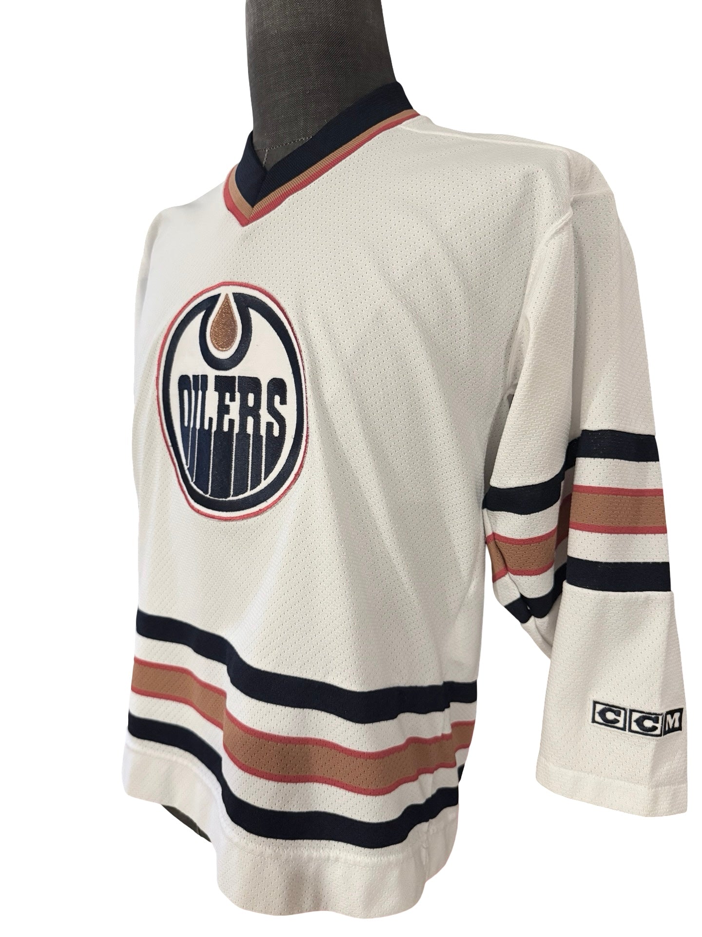 YOUTH NHL Vtg 90’s Edmonton Oilers CCM Hockey Jersey Size Youth L/XL