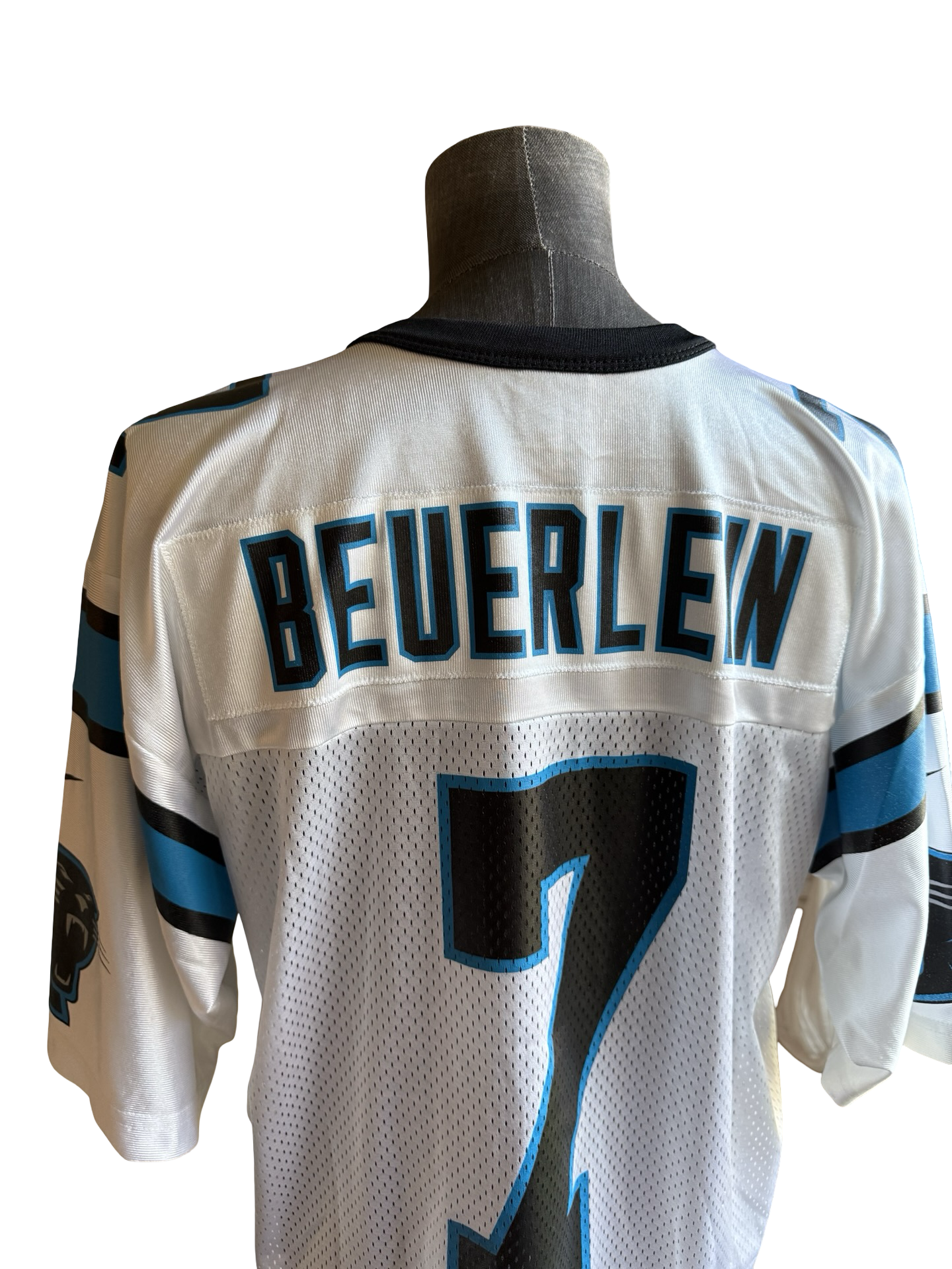 NFL Vtg Steve Beuerlein 7 Carolina Panthers 90’s Nike Football Jersey Size L