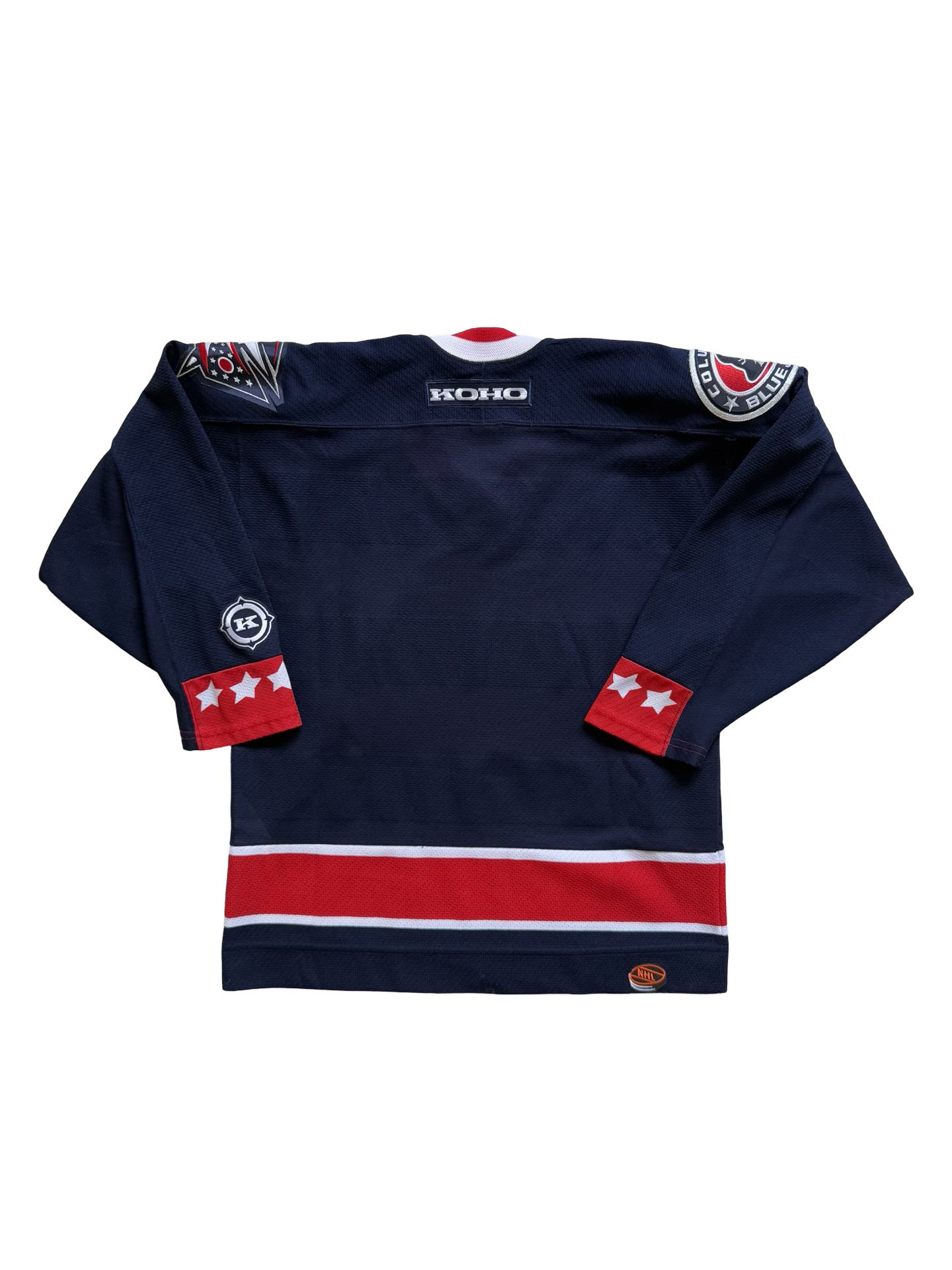 NHL Vtg Columbus Blue Jackets Koho Air Knit Jersey Size Youth L/XL