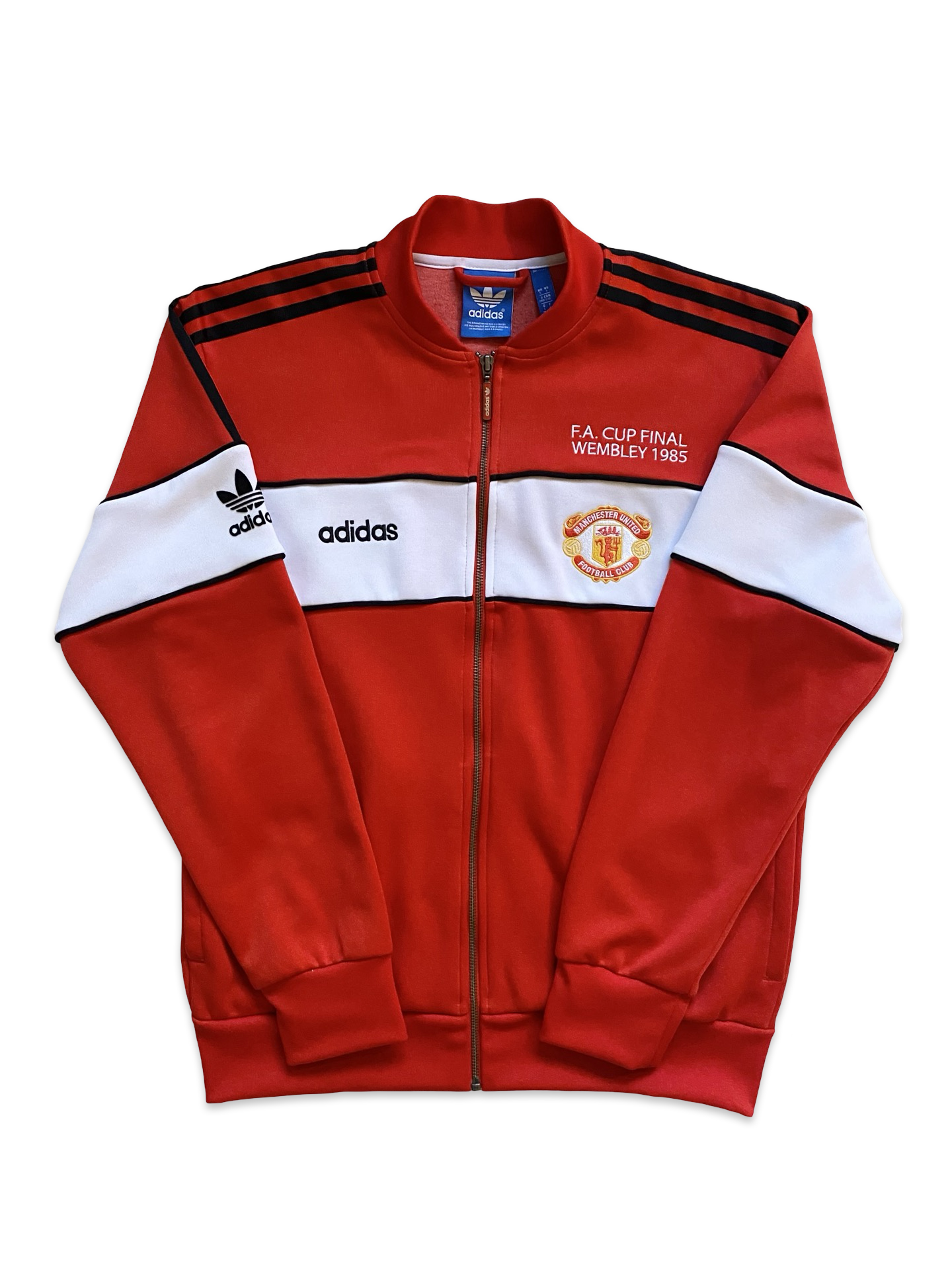 EPL Manchester United 1985 Fa Cup Final Adidas Retro Football Full-Zip Track Jacket Size L