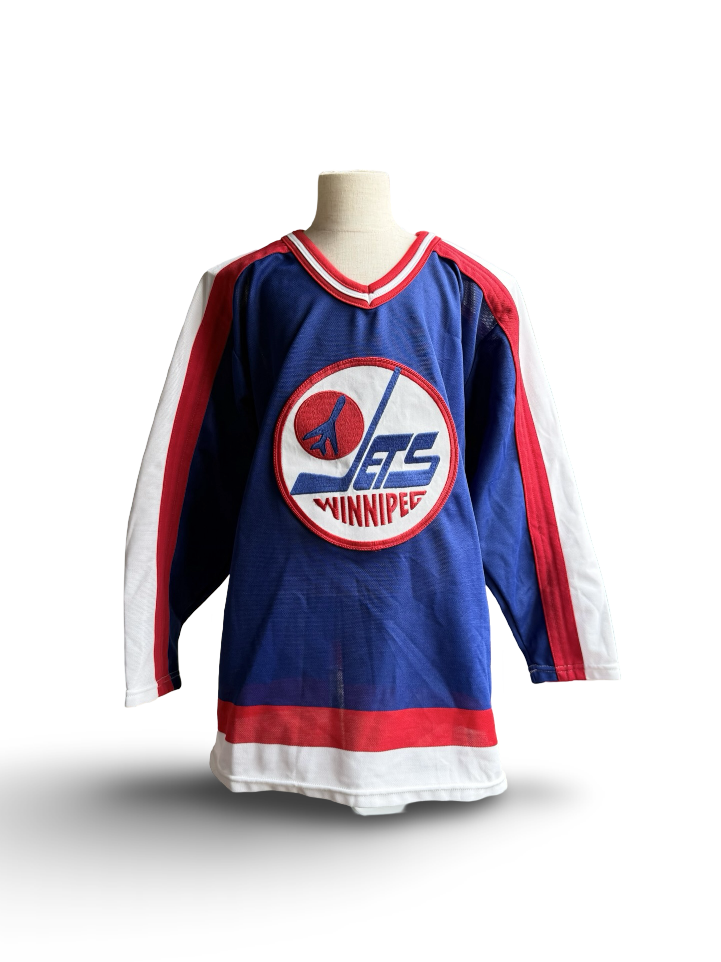 YOUTH NHL Vtg 90’s Winnipeg Jets CCM Maska Hockey Jersey Size Youth L/XL