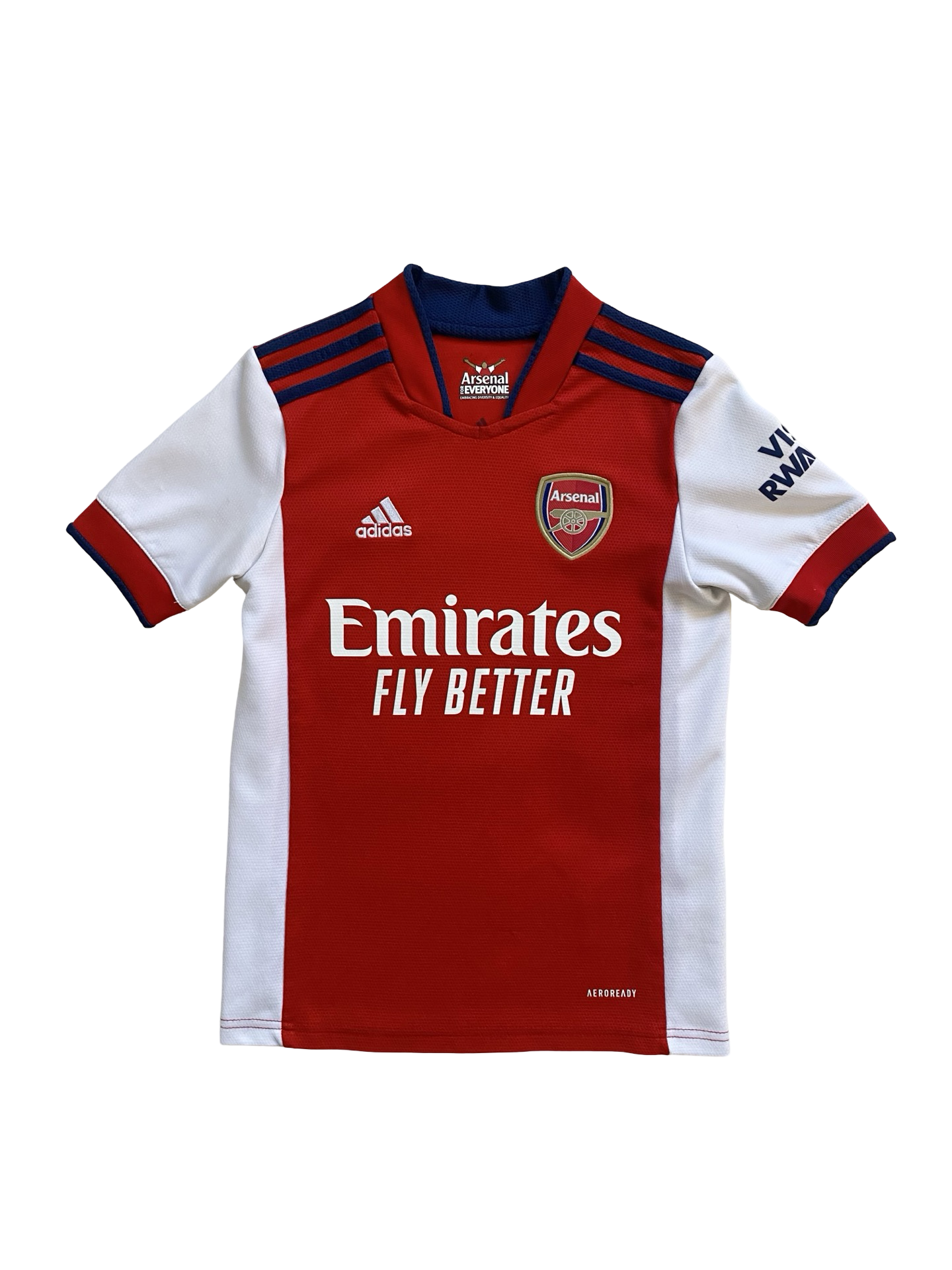 EPL Arsenal FC 2021-22 Adidas Football Home Jersey Size Youth S 9/10yrs