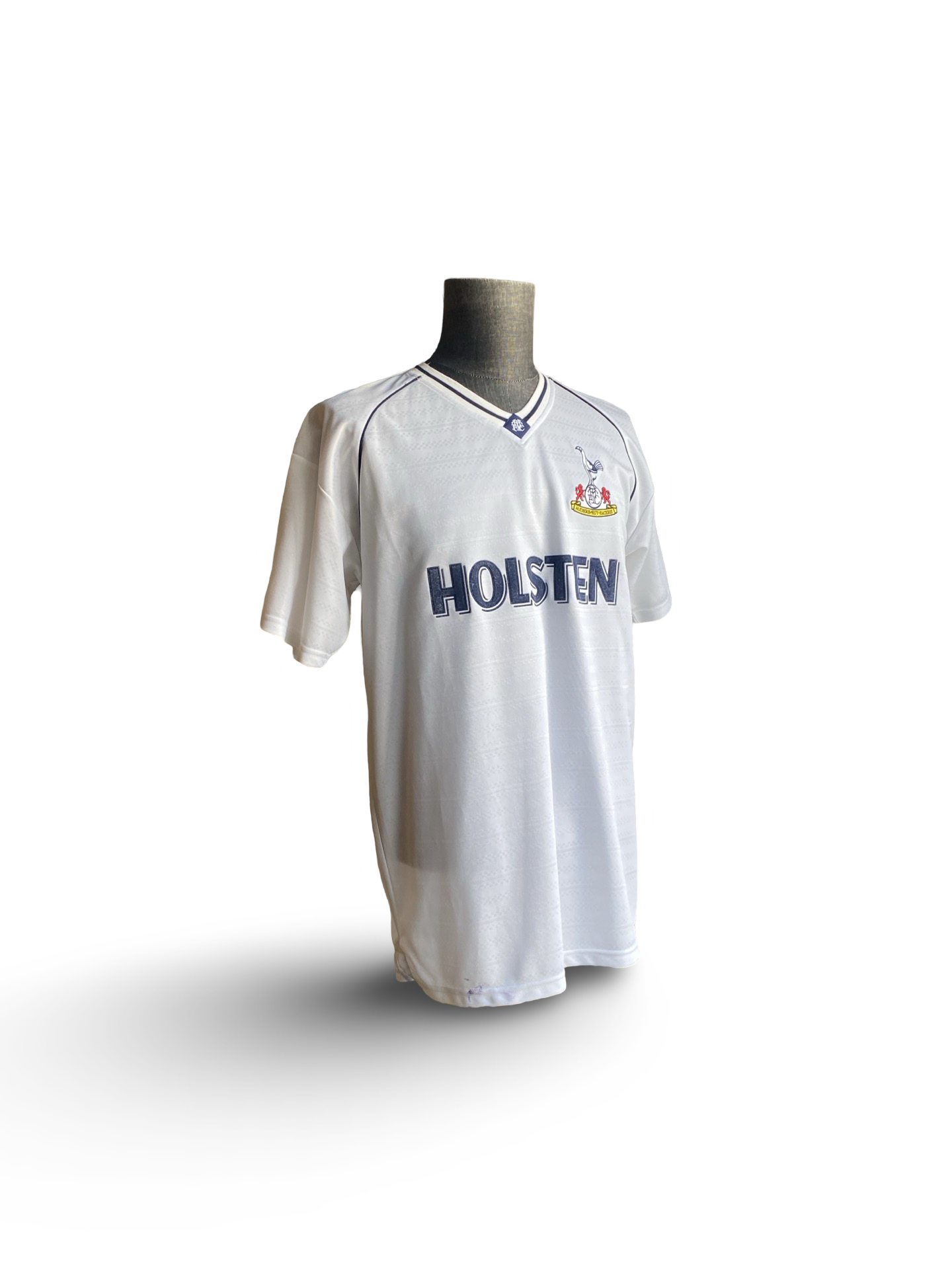 EPL Tottenham Hotspur 1989-91 Retro Score Draw Holsten Football Home Jersey Size L