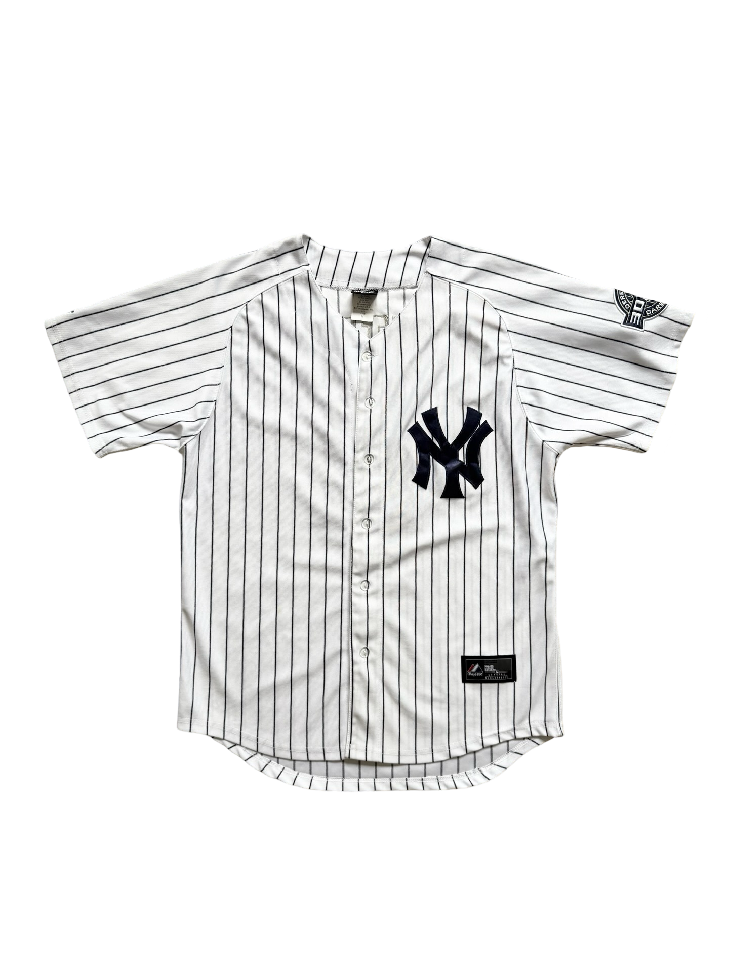 MLB Derek Jeter 2 New York Yankees Majestic 3000 Career Hits Platinum Edition Baseball Jersey Size M