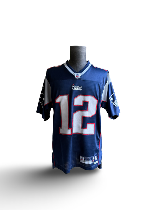 NFL Tom Brady 12 New England Patriots On Field Reebok Football Stitched Jersey Size S