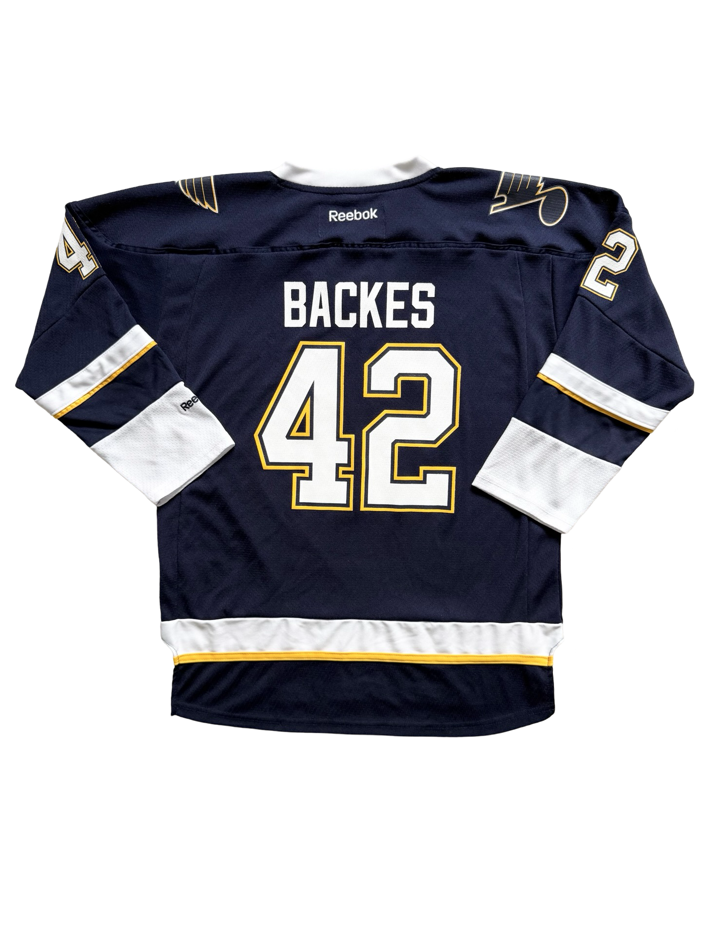 YOUTH NHL David Banks 42 St Louis Blues Reebok Alternative Arch Hockey Jersey Size Youth L/XL